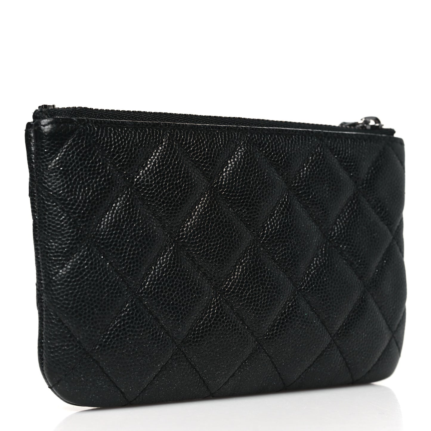 Caviar Quilted Small Cosmetic Case Black