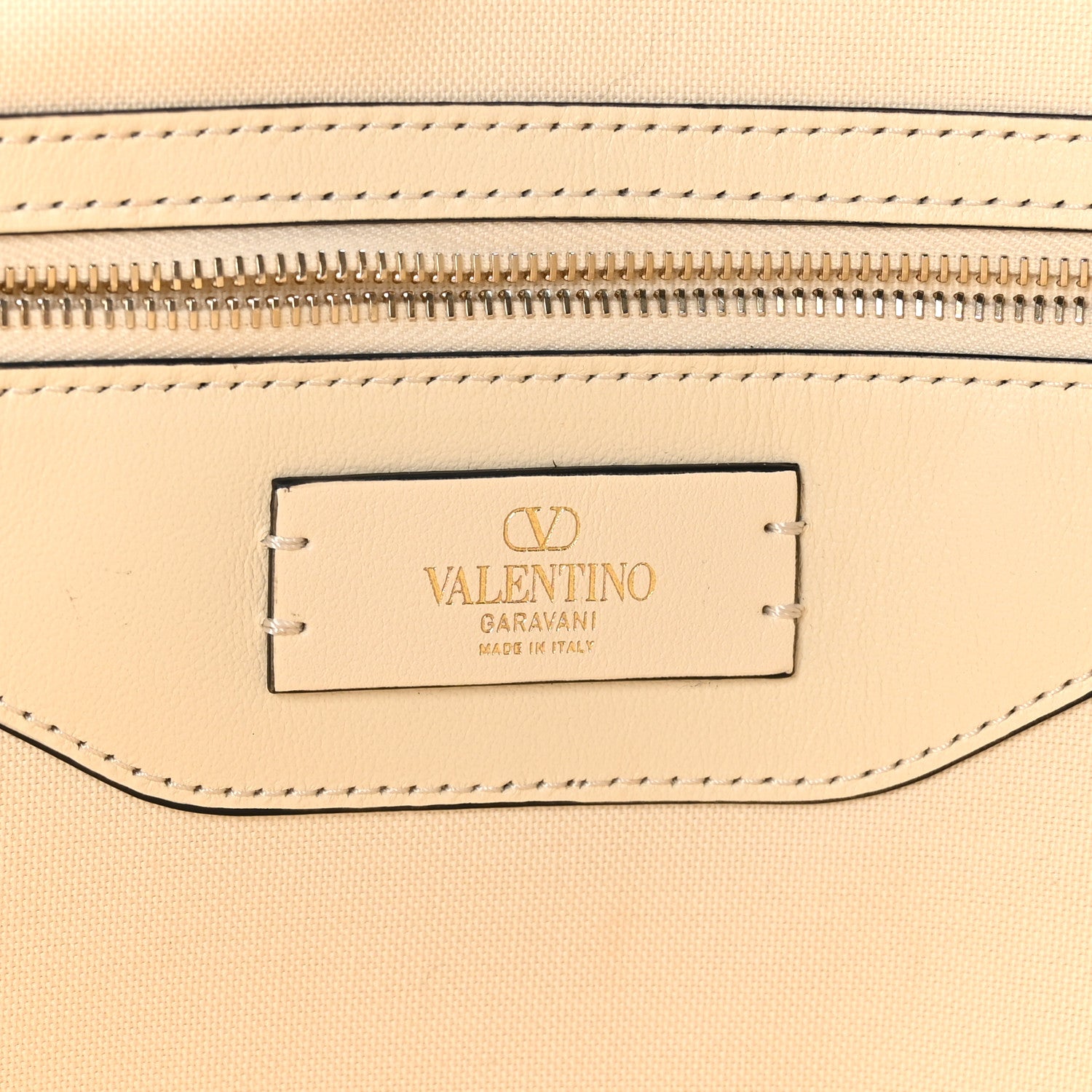 Valentino Garavani Metallic Boucle Raffia Calfskin Rockstud Shoulder Tote White Gold Ivory 6 of 9