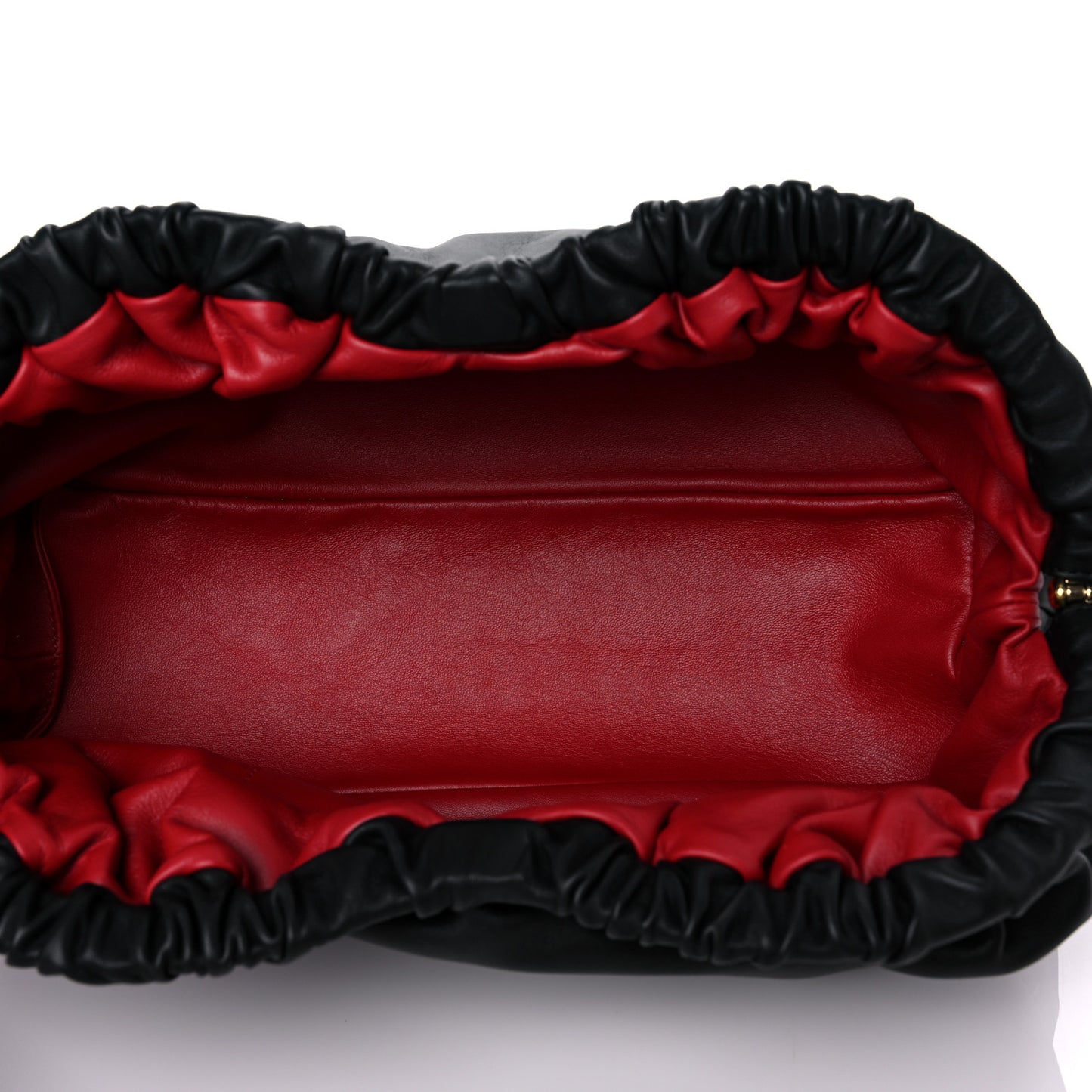 Lambskin Cloud Clutch Black Flamma
