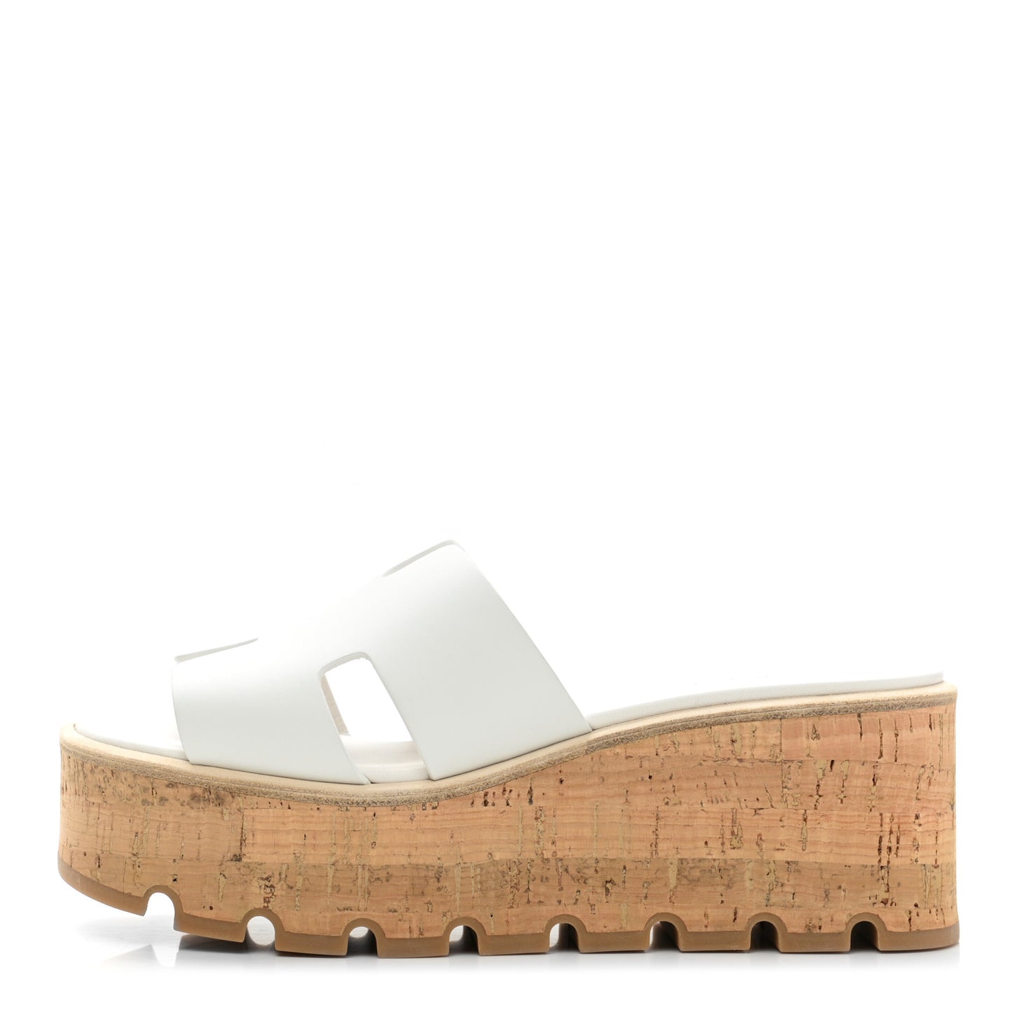 Calfskin Cork Eze 30 Sandals 37 White