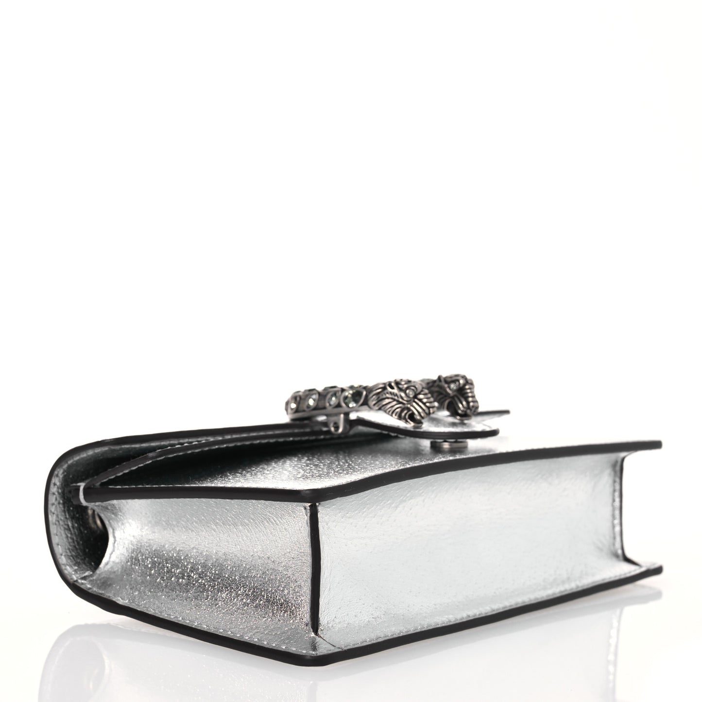 Metallic Calfskin Super Mini Dionysus Shoulder Bag Silver