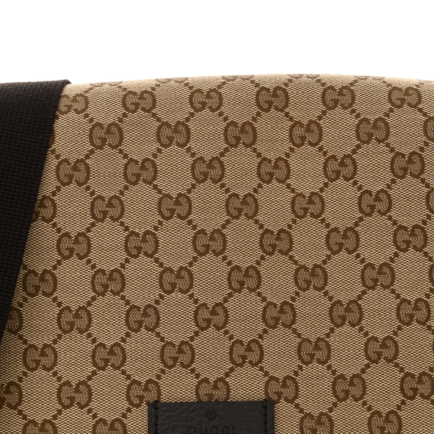 Monogram Flap Messenger Bag Beige Dark Brown