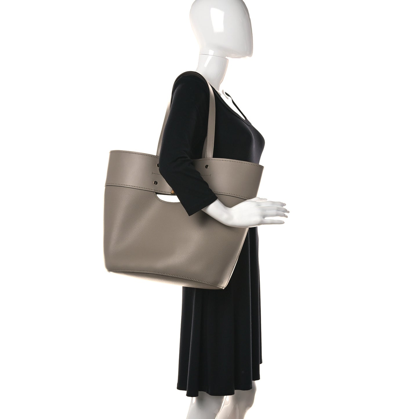 Smooth Grained Calfskin Medium Aby Tote Motty Grey