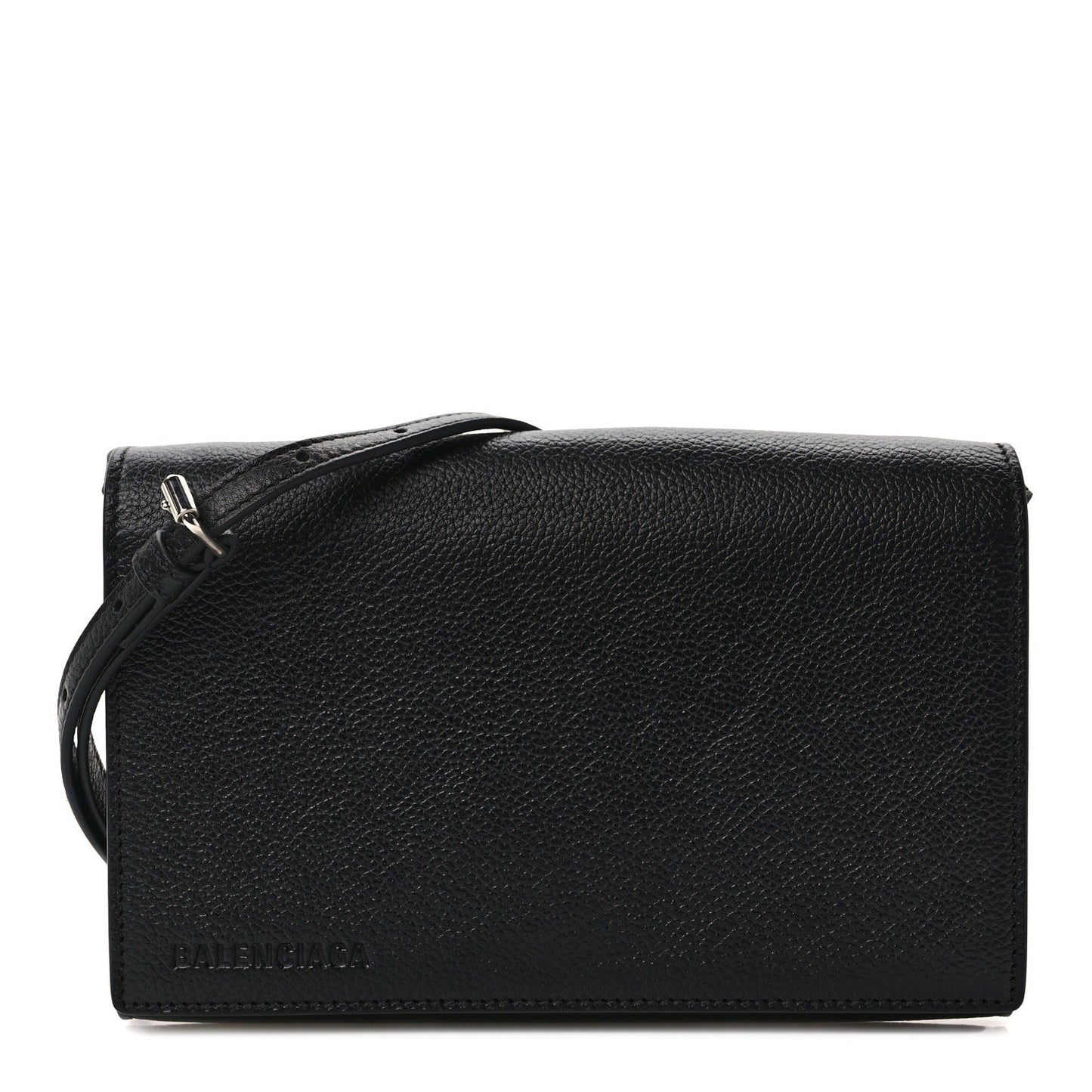 Grained Calfskin Phone Holder Black