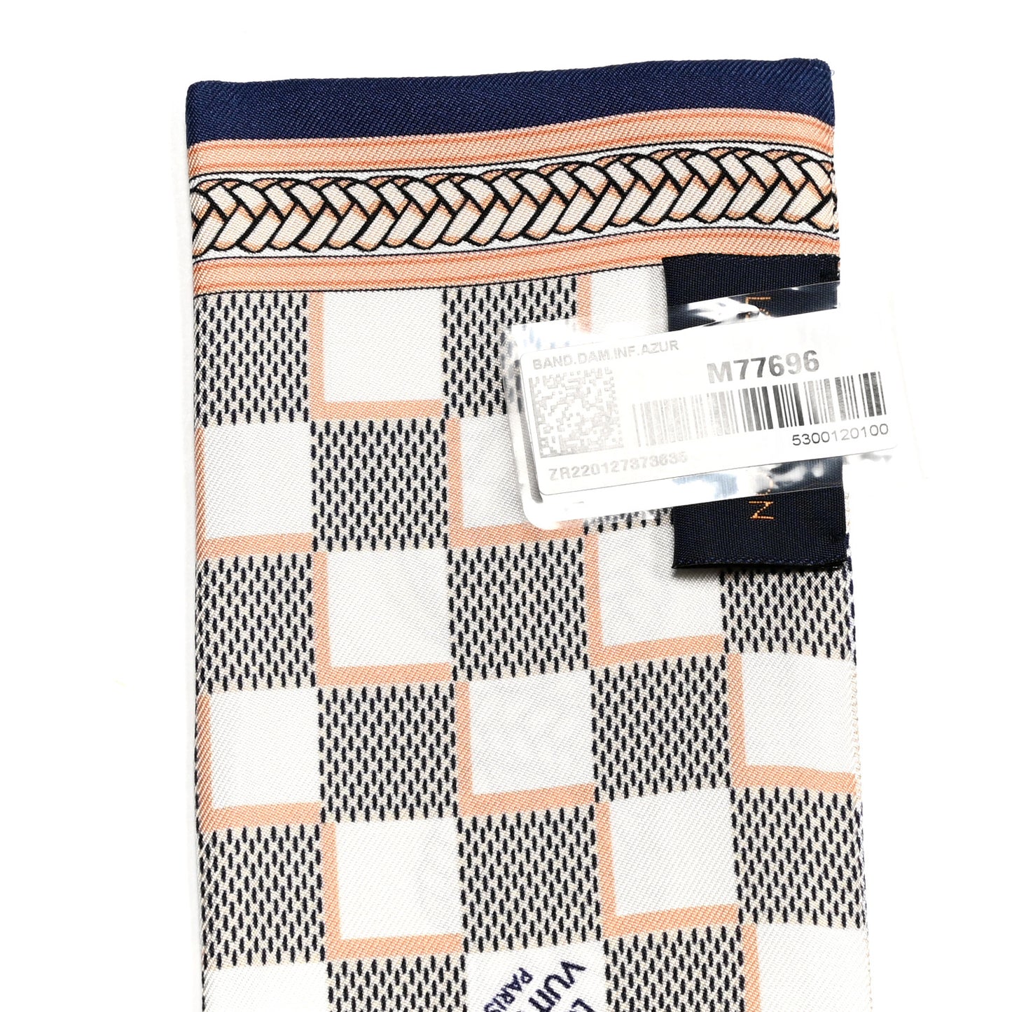 Silk Damier Azur Infinity Bandeau Azure Blue