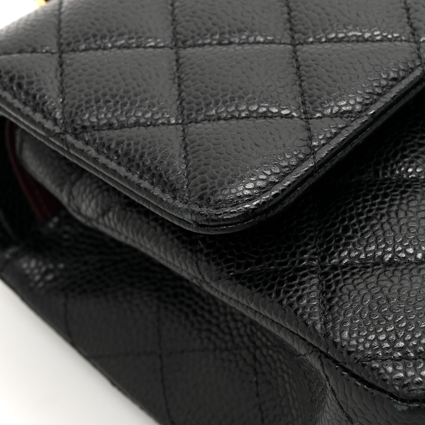 Caviar Quilted Medium Double Flap Black