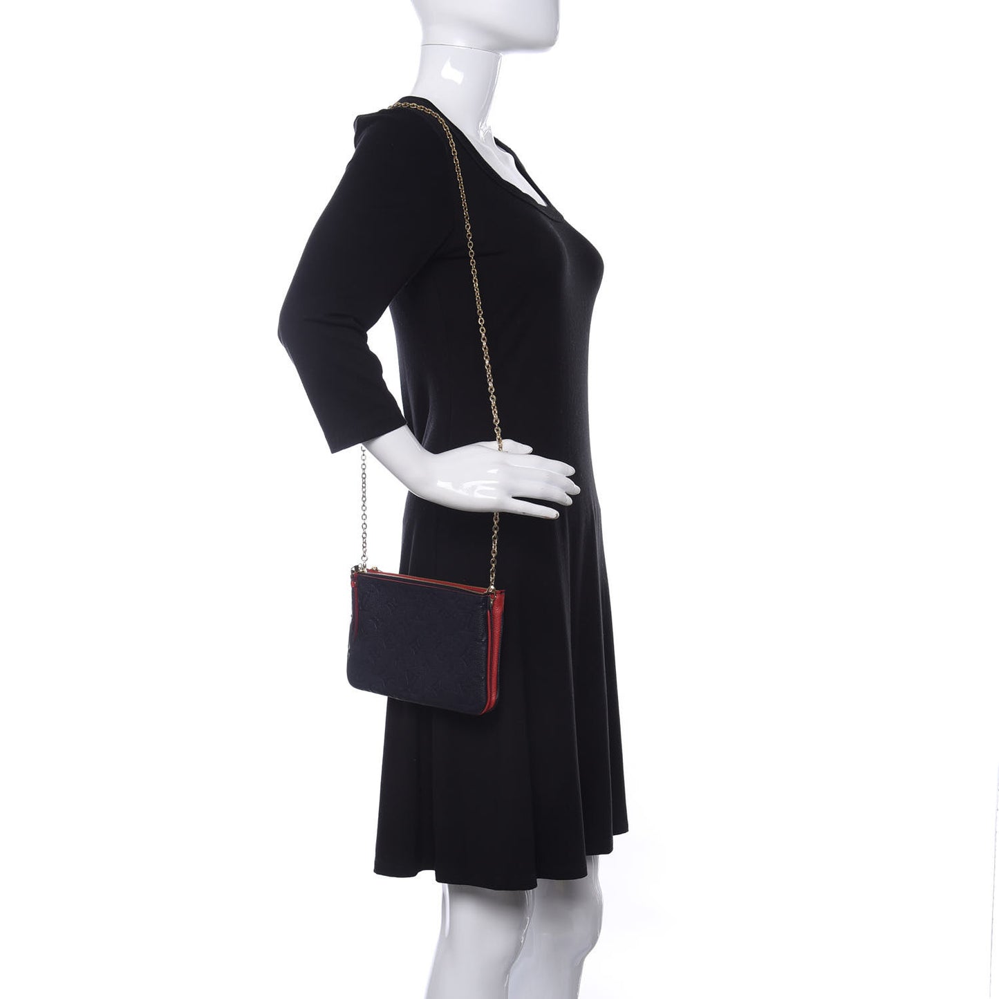 Empreinte Double Zip Pochette Marine Rouge