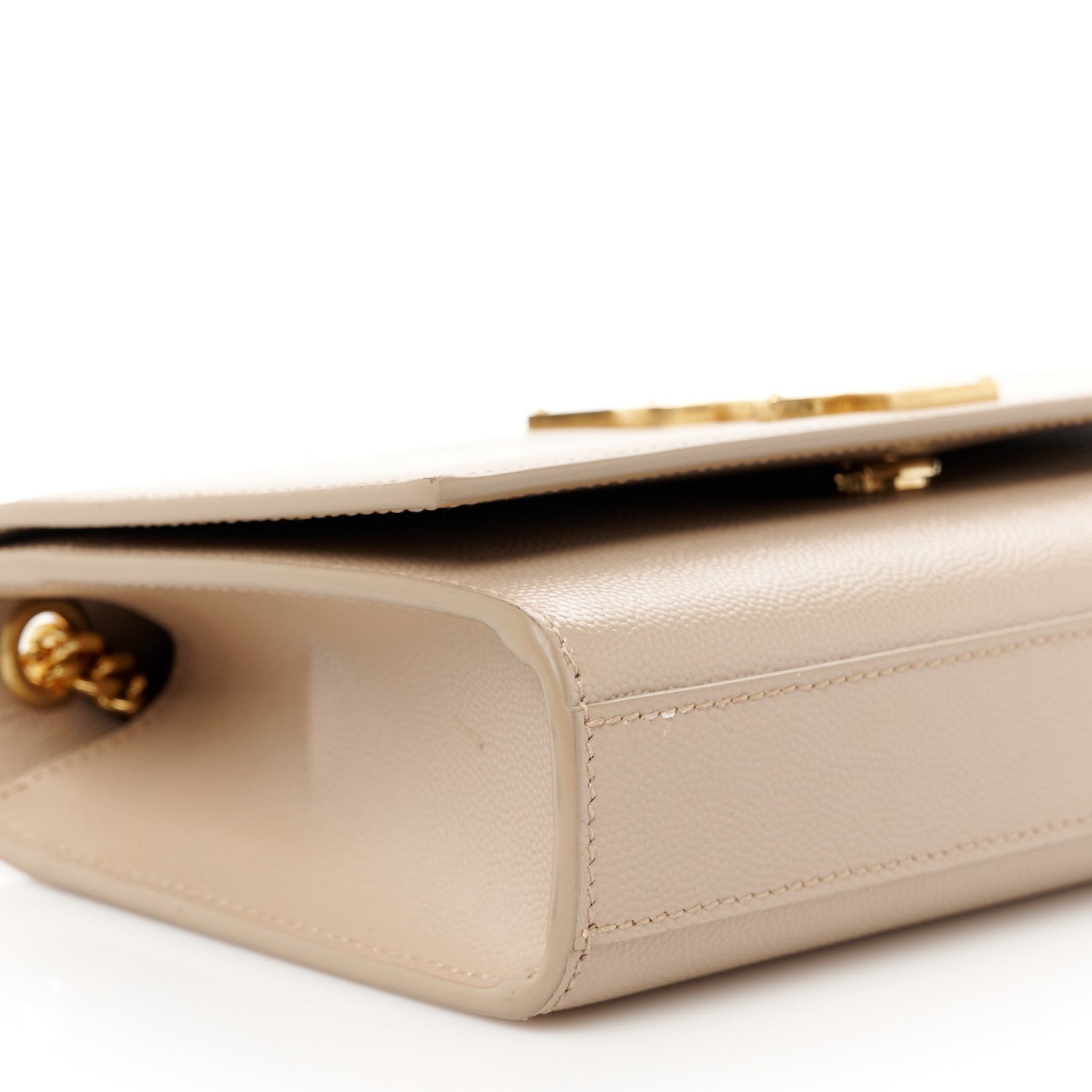 Saint Laurent Grain De Poudre Small Monogram Kate Satchel Dark Beige 10 of 12