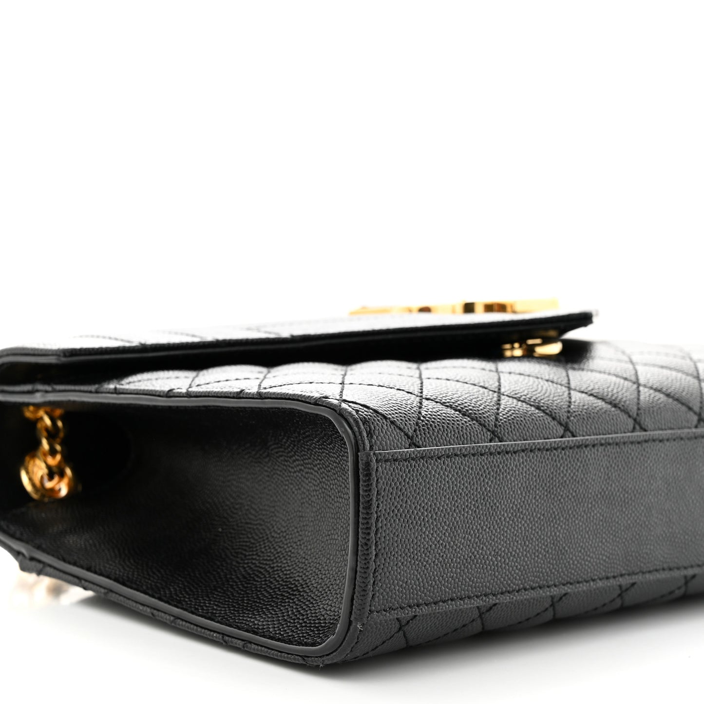 Grain De Poudre Textured Mixed Matelasse Triquilt Medium Monogram Satchel Black