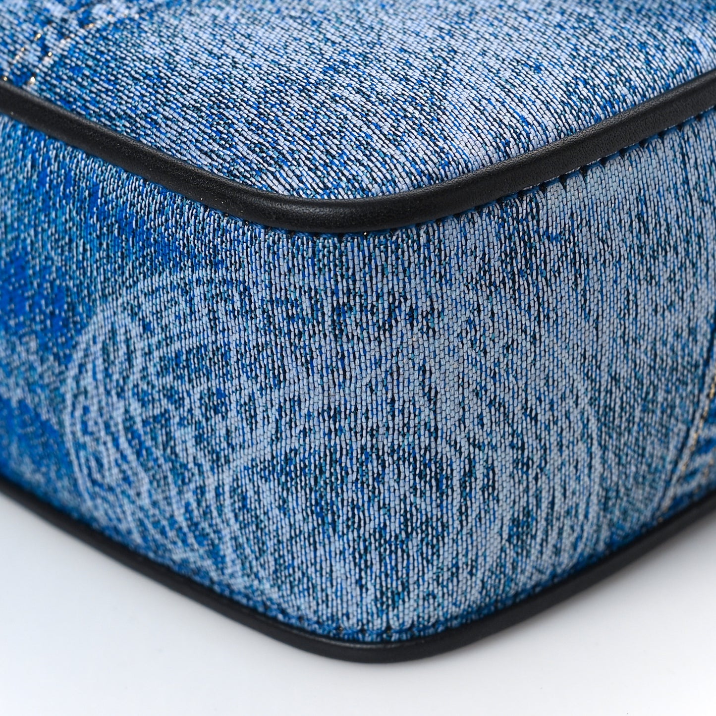 X VERSACE Denim Fendace Patchwork Baguette Blue