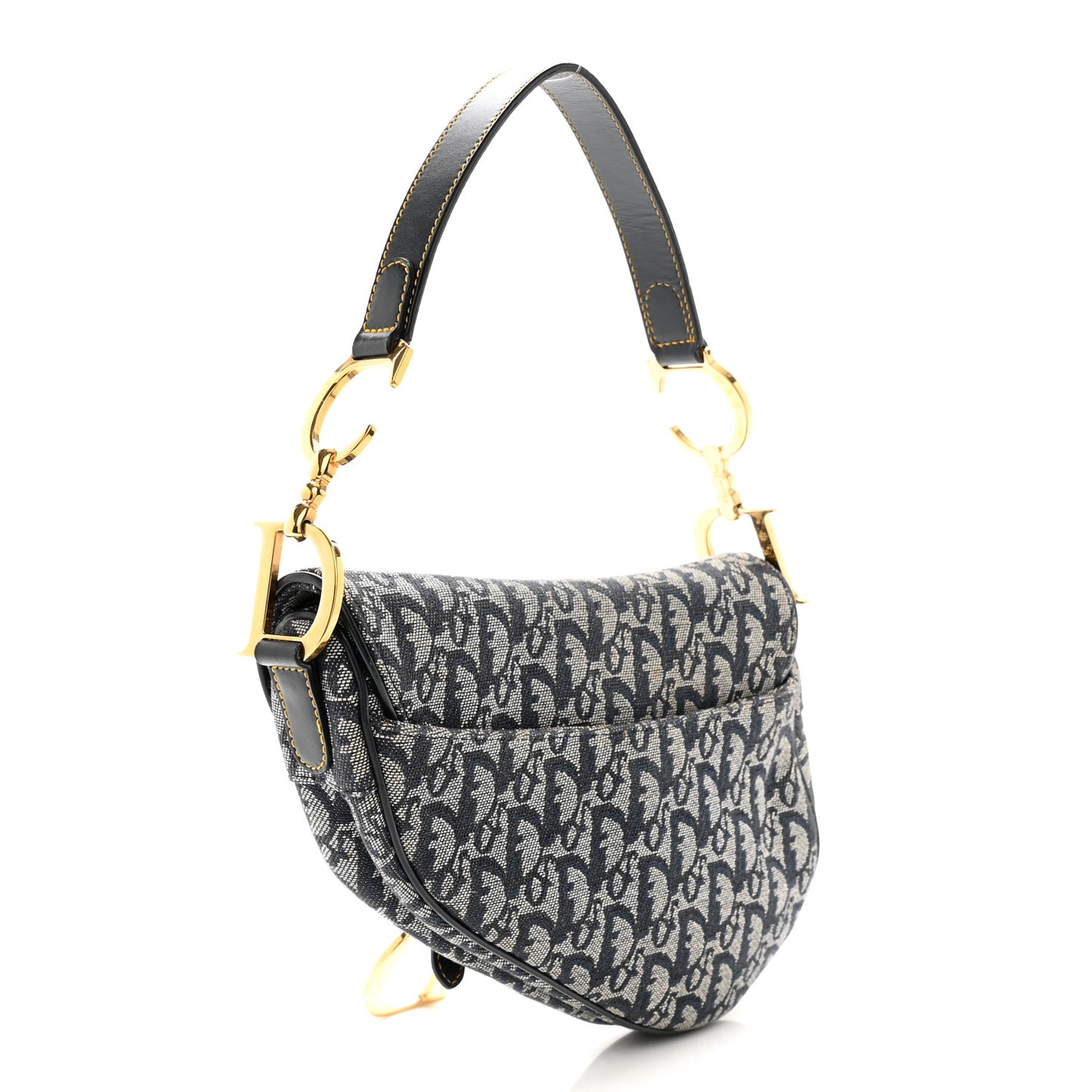 CHRISTIAN DIOR Monogram Saddle Bag Blue
