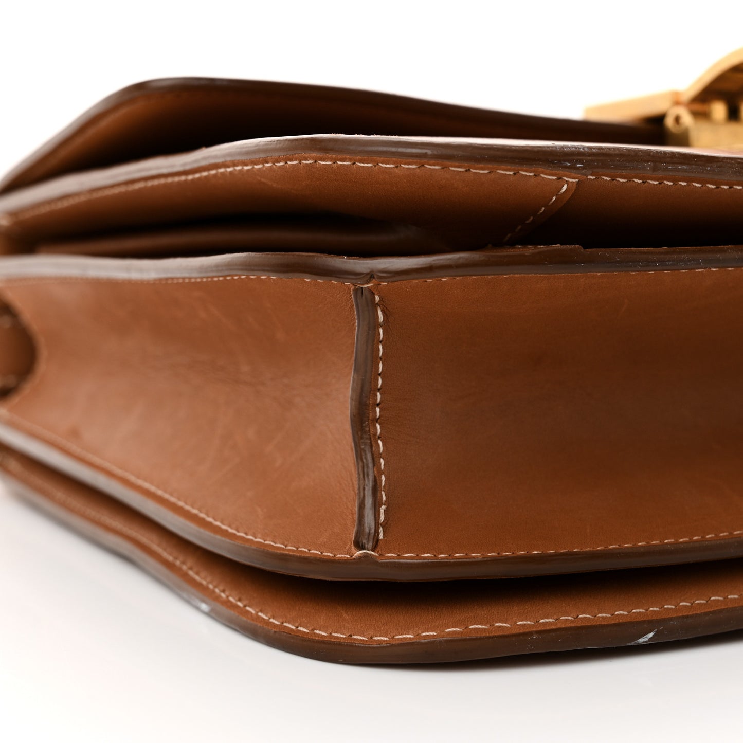 Natural Calfskin Medium Classic Box Flap Bag Tan