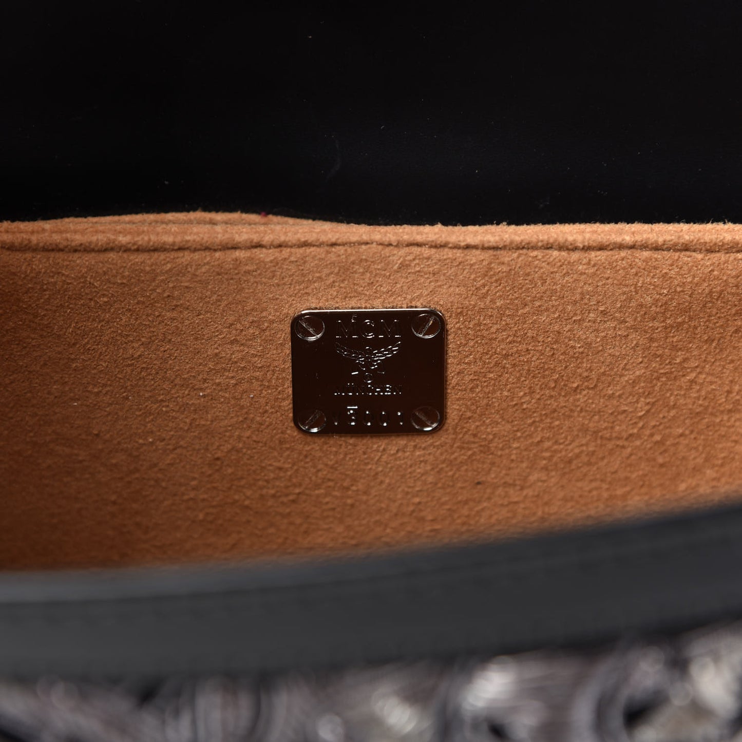 Brocade Embroidered Velvet Calfskin Mini Mitte Crossbody Black