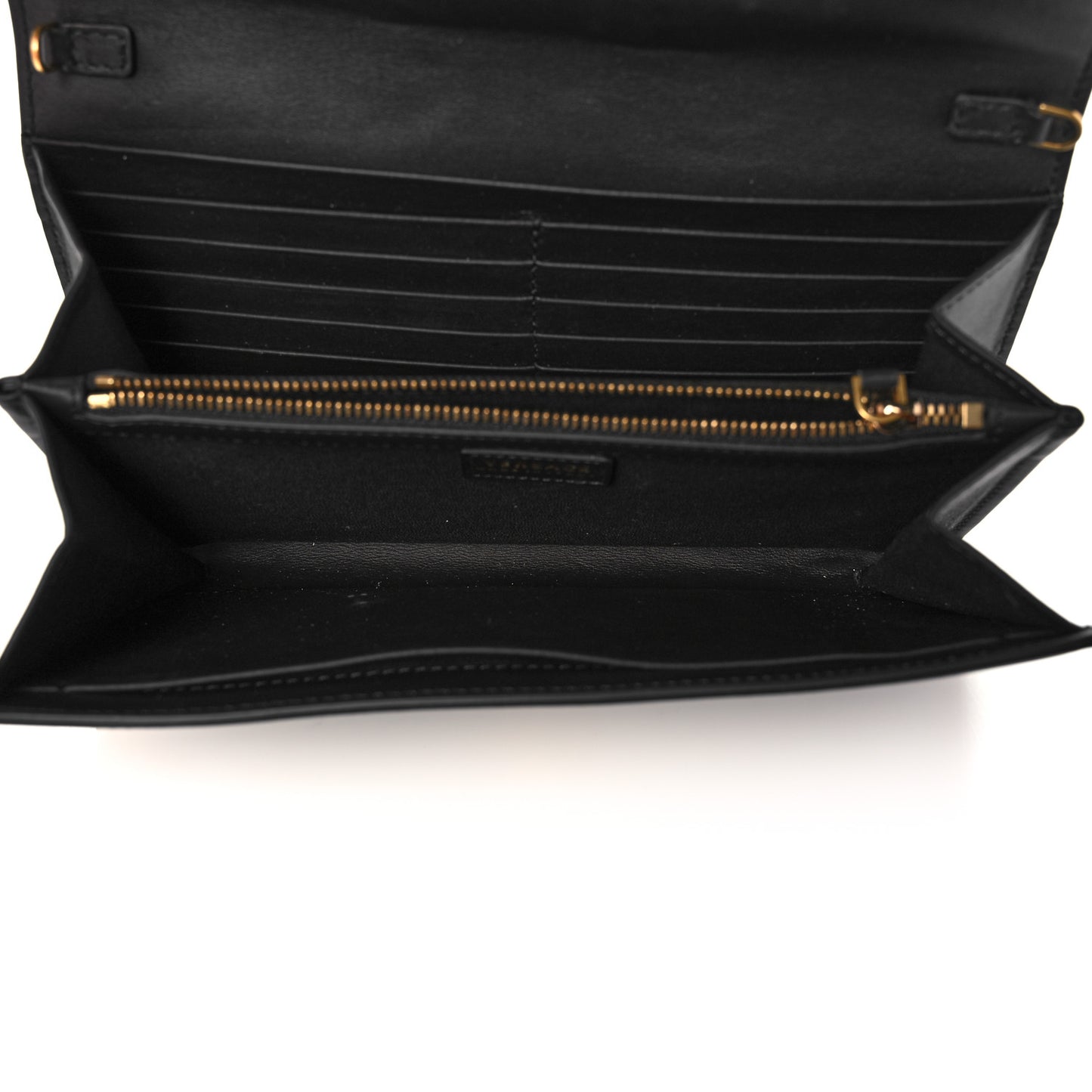 Vitello Crystal Virtus V Wallet Chain Crossbody Black