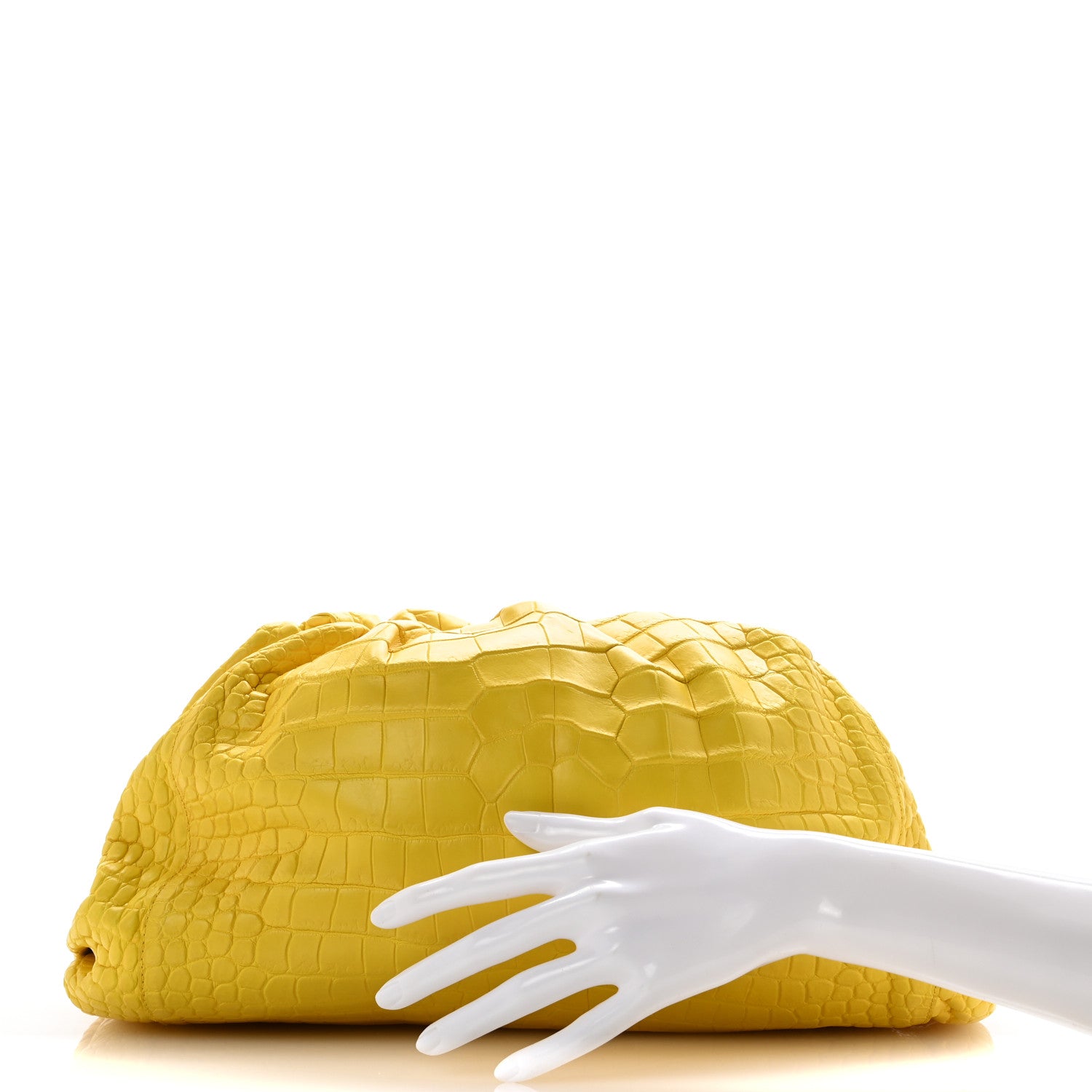 Bottega Veneta Crocodile The Pouch 20 Yellow 2 of 15