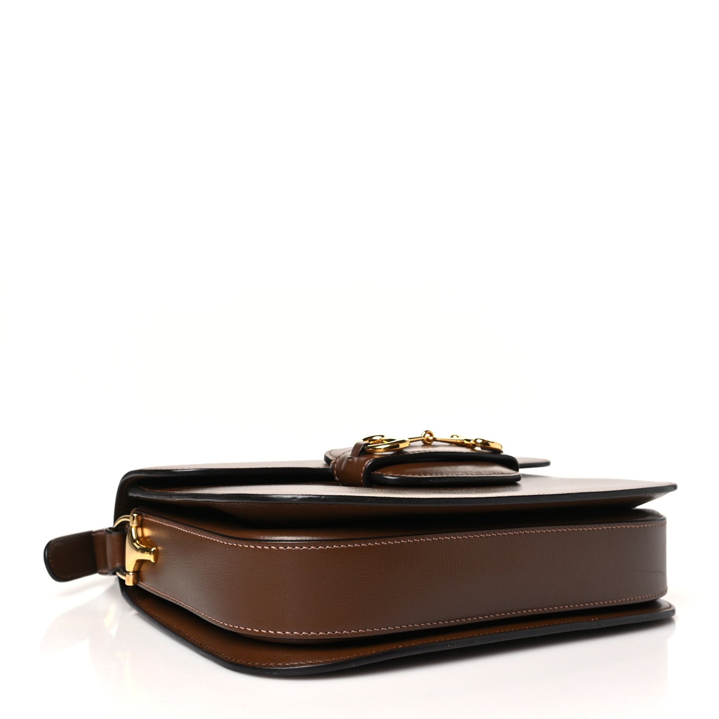 Azalea Calfskin Horsebit 1955 Shoulder Bag Brown Sugar