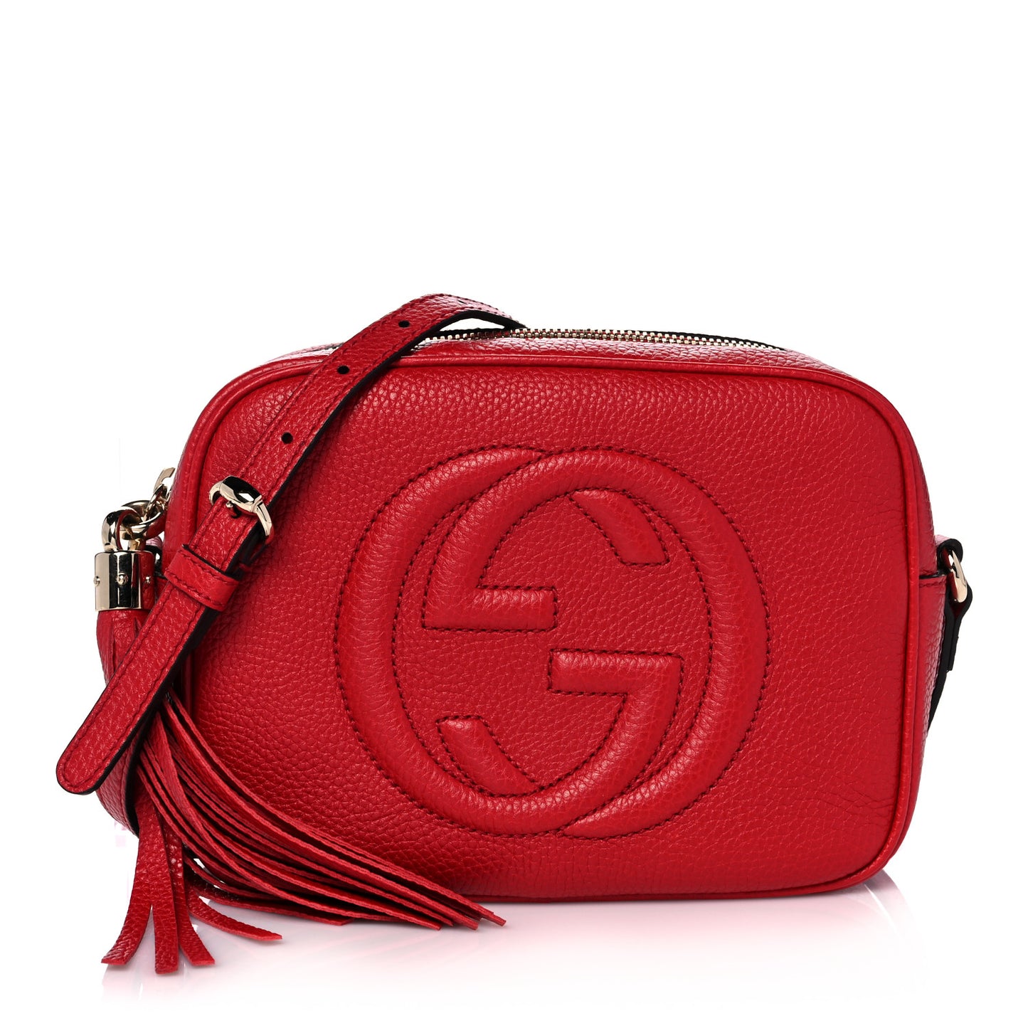 Pebbled Calfskin Small Soho Disco Bag Tabasco Red