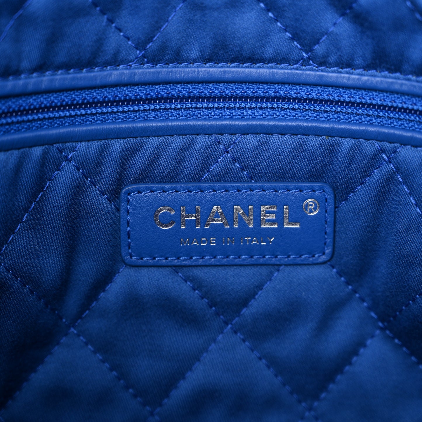 Shiny Calfskin Quilted Small Chanel 22 Dark Blue