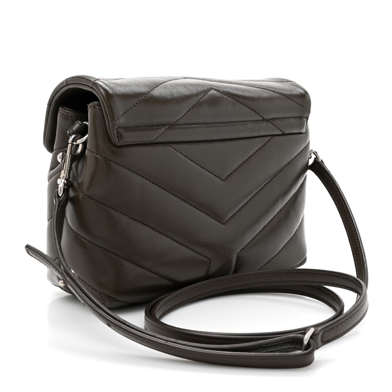 Saint Laurent Calfskin Y Quilted Monogram Toy Loulou Crossbody Bag Military Olive 2 of 18