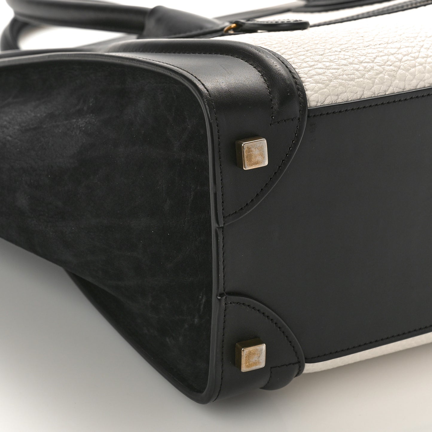 Bullhide Calfskin Nubuck Bi-Color Luggage Black White