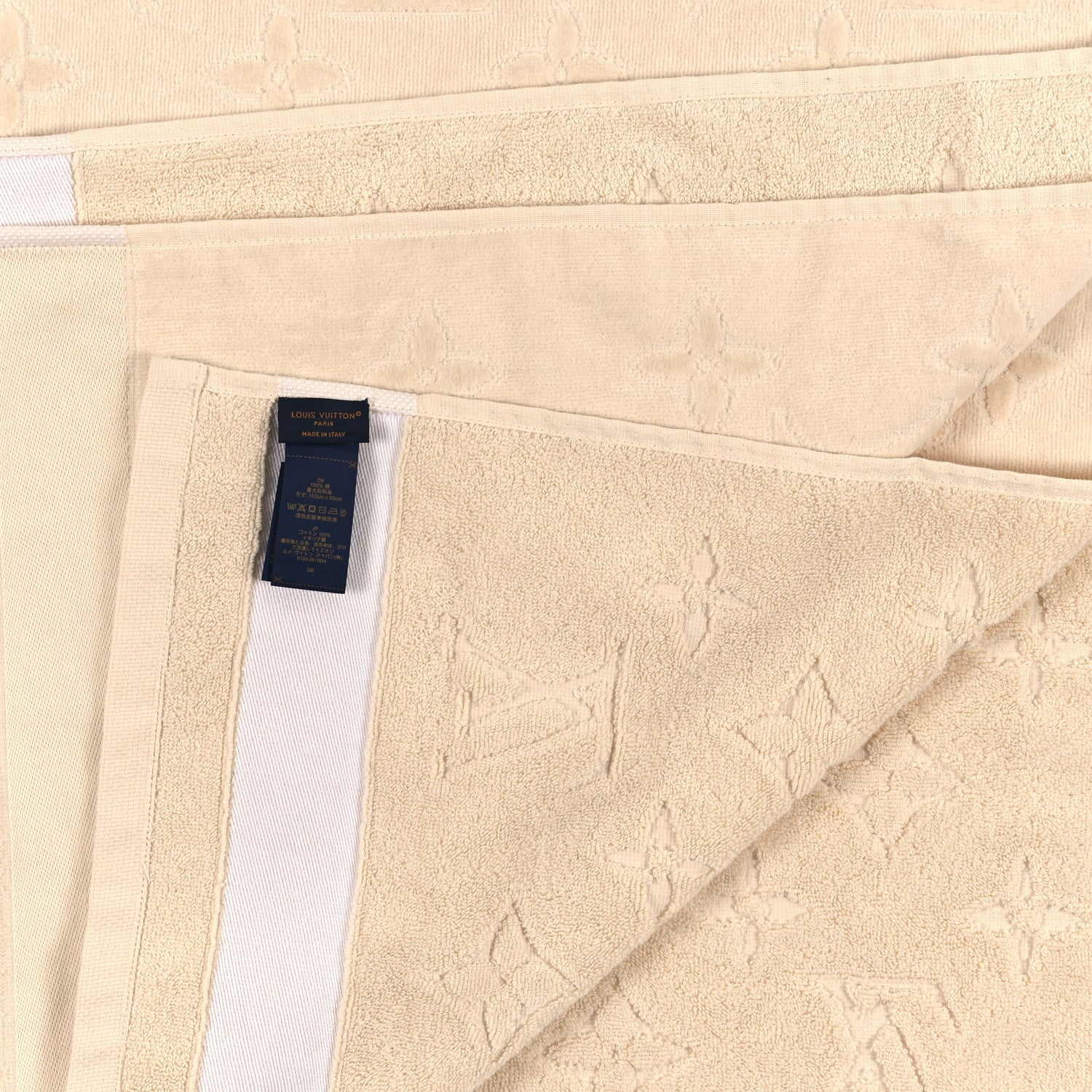 Louis Vuitton Cotton Monogram Classic Beach Towel Beige 3 of 3