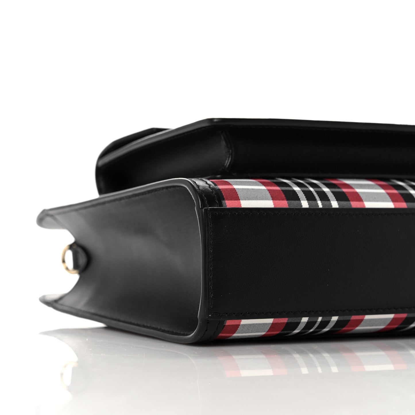 Calfskin Nylon Tartan Mini Pocket Bag Bright Red