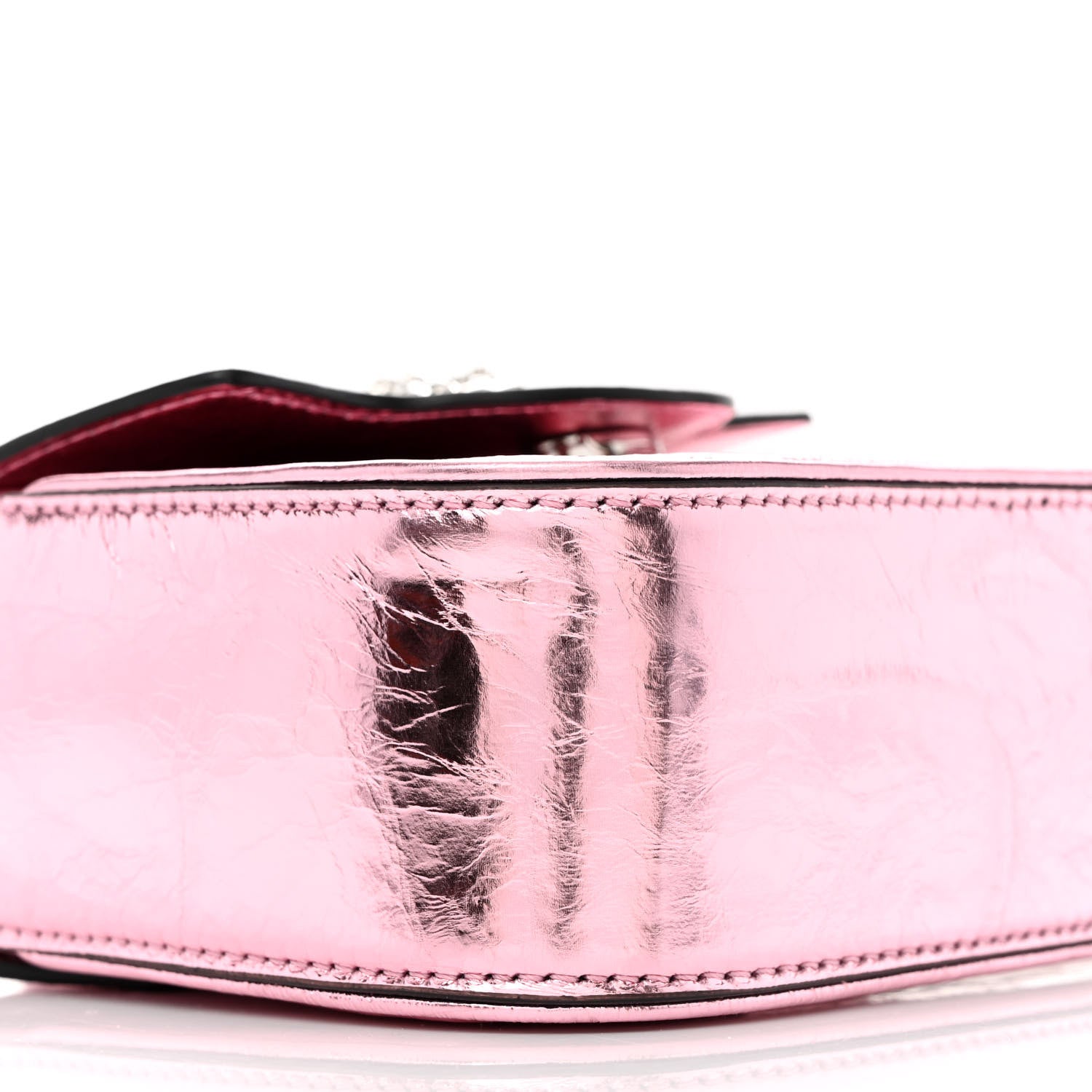 Versace Metallic Crackled Lambskin Mini La Medusa Bag Pink 9 of 11