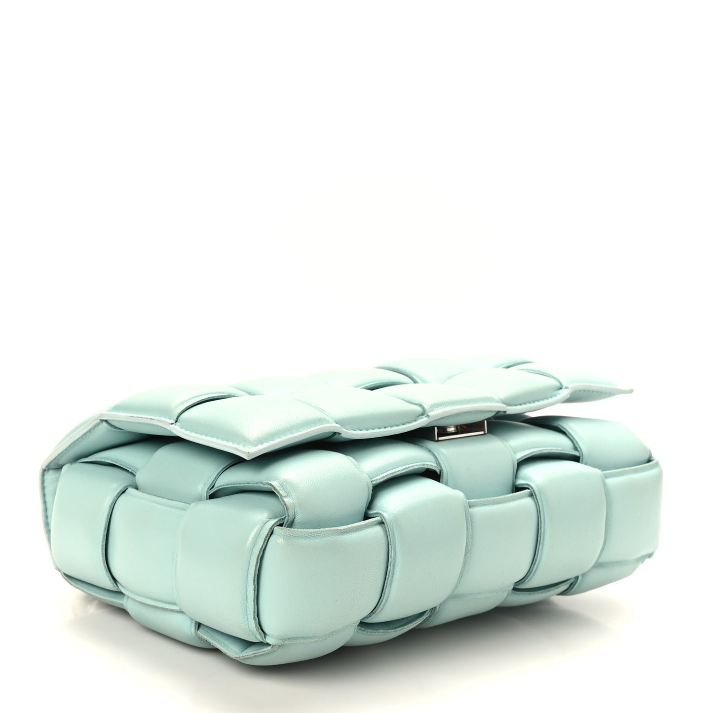 Lambskin Maxi Intreccio Padded Chain Cassette Crossbody Bag Spearmint