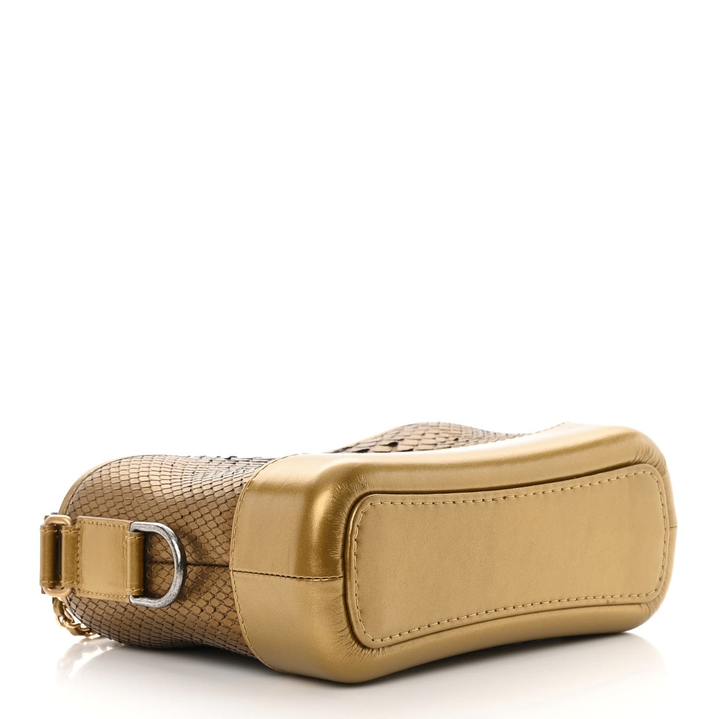 Metallic Snakeskin Small Gabrielle Hobo Gold