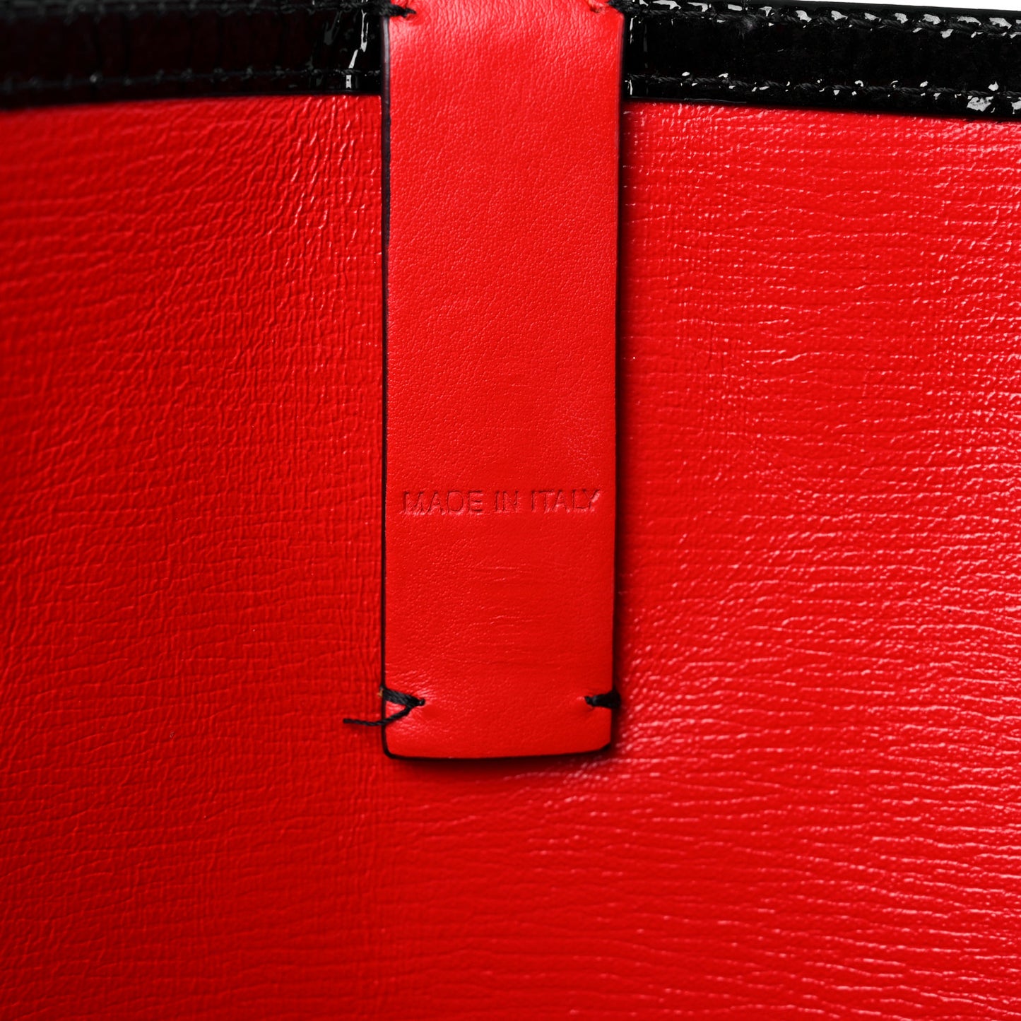 Patent Calfskin Spikes East West Cabata Tote Black