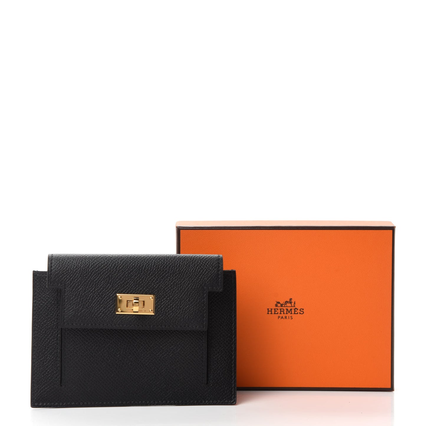 Epsom Kelly Pocket Compact Wallet Black