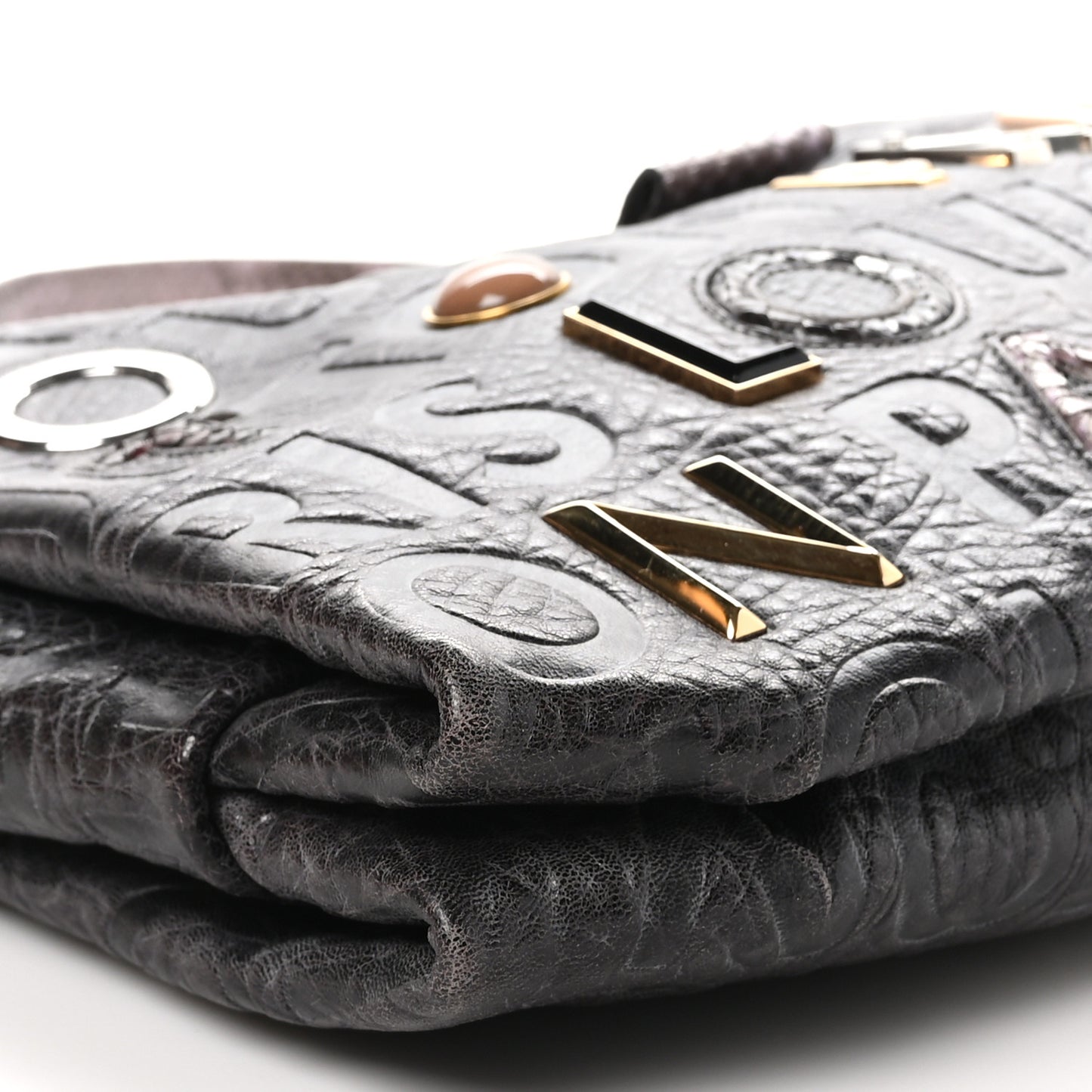 Snakeskin Lambskin Monogram Collage Lutece Grey