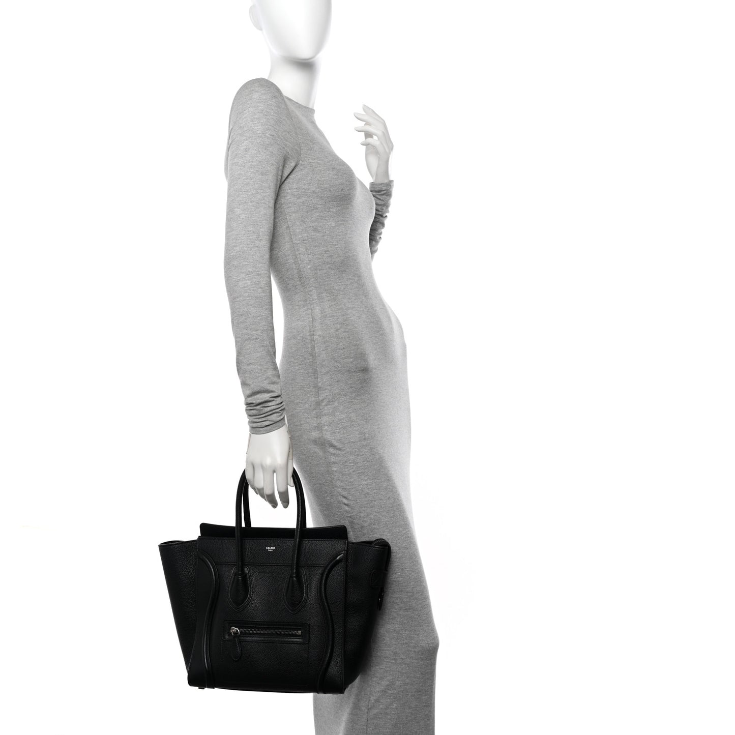 Drummed Calfskin Micro Luggage Black