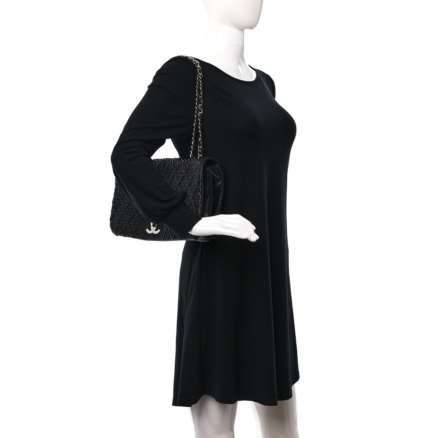 Lambskin Astrakan Single Flap Black