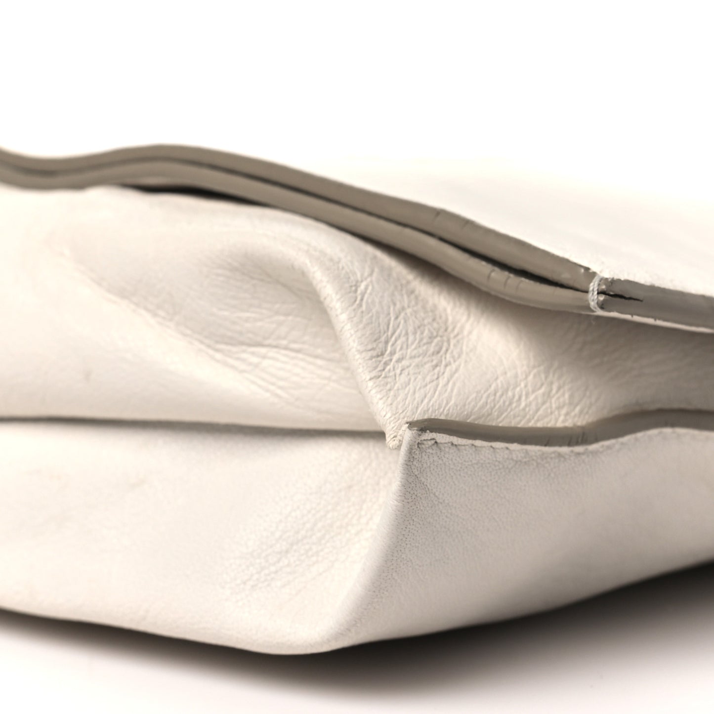 Ramskin Large Alix Padlock Zip Shoulder Bag White
