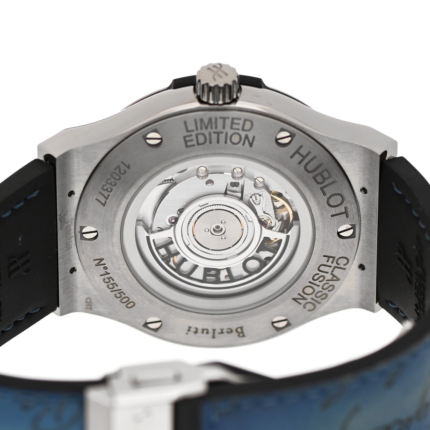 Hublot Stainless Steel Titanium Calfskin 45mm Classic Fusion Berluti Scritto Limited Edition Automatic Watch Blue 511.NX.050B.VR.BER16 4 of 4