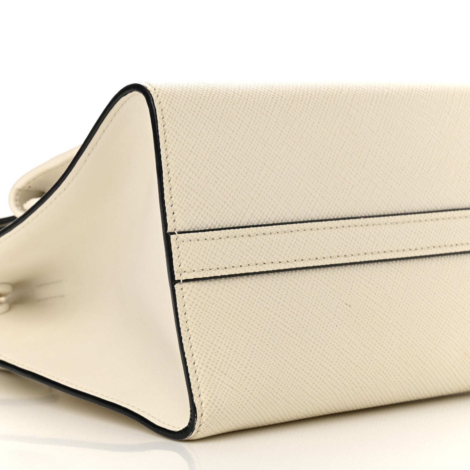 Prada Saffiano Cuir Calfskin Small Monochrome Top Handle Tote White 9 of 17