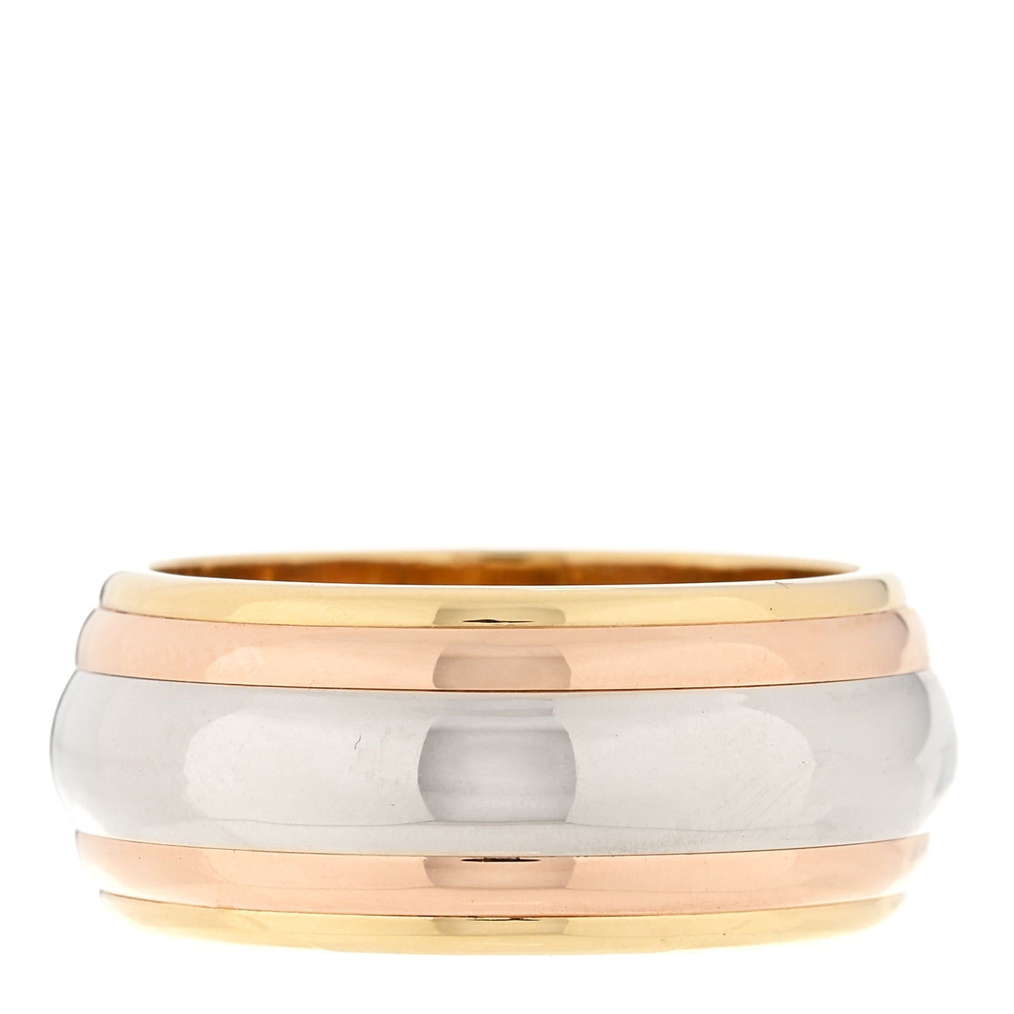 18K Pink Yellow White Gold Trinity Saturn Band Ring 54 6.75