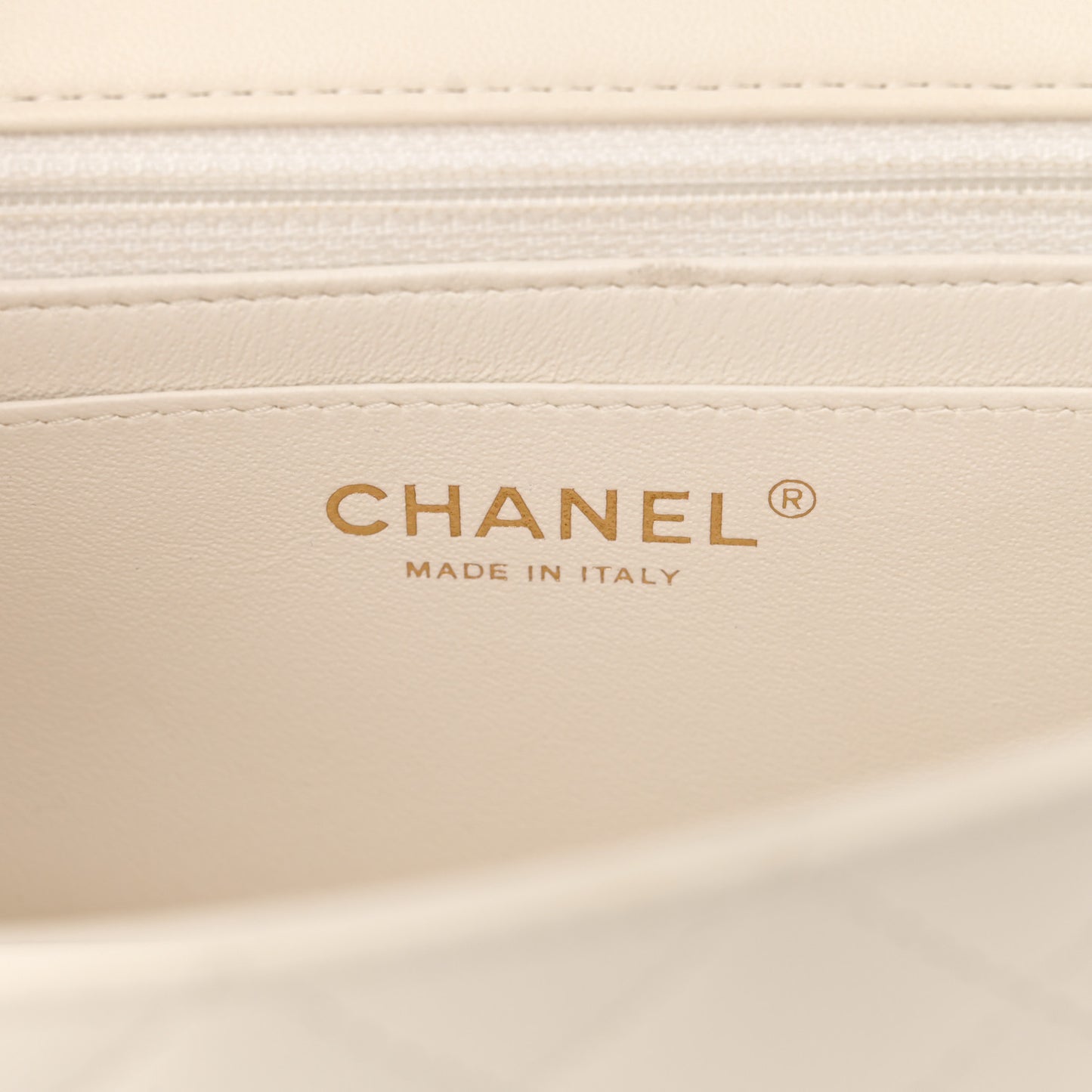 Lambskin Quilted Mini Rectangular Flap White