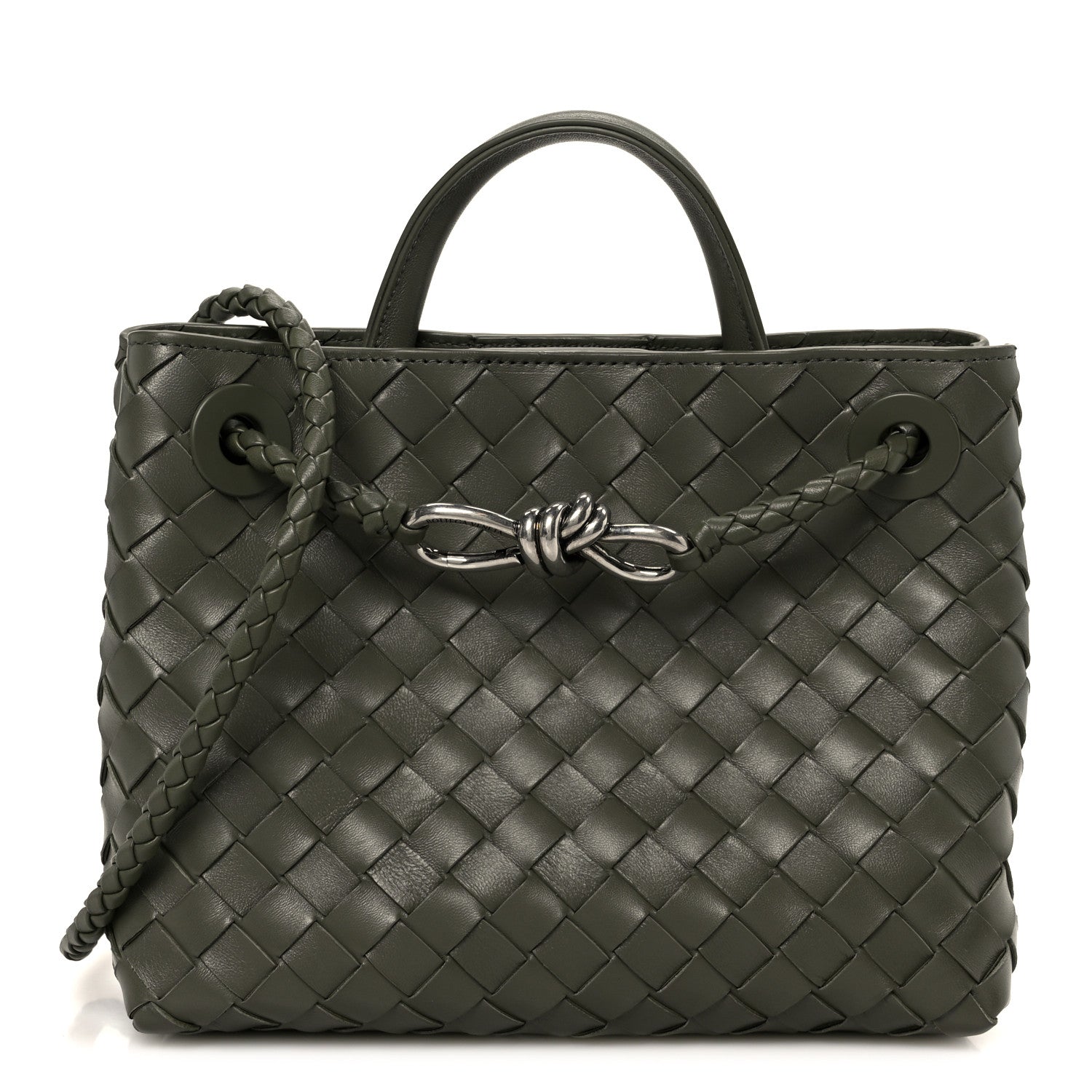 bottega veneta アクセサリー BOTTEGA VENETA Andiamo long embellished Intrecciato leather clutch