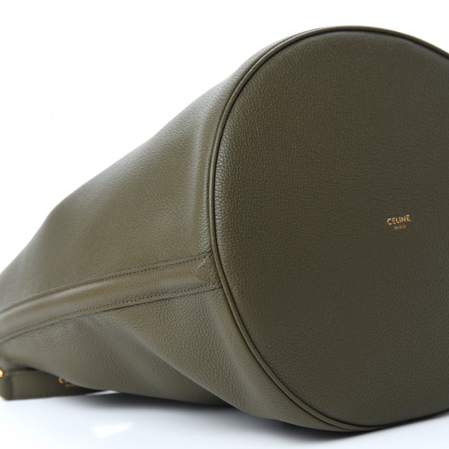 Supple Grained Calfskin Bucket 16 Bag Dark Olive