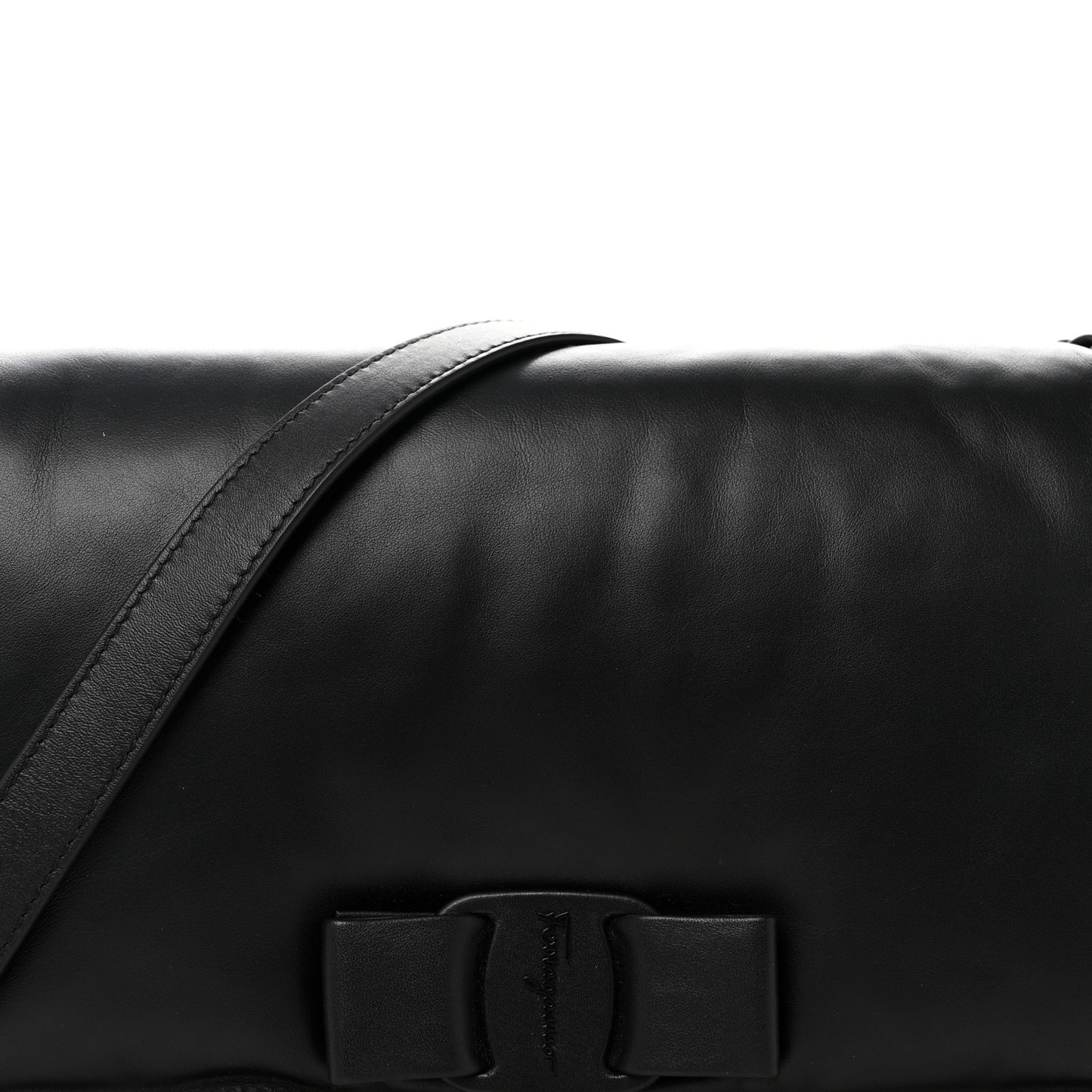 Calfskin Medium Viva Bow Shoulder Bag Black