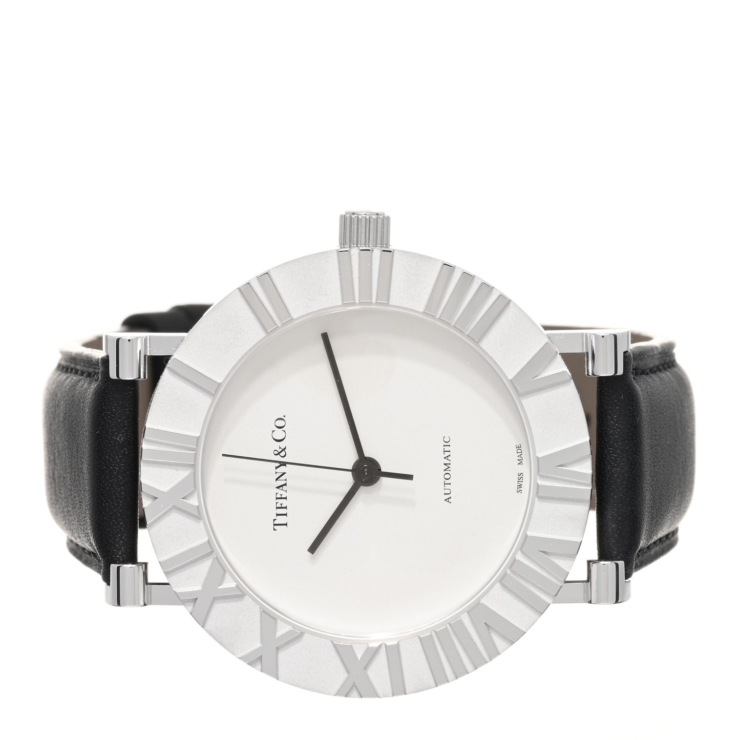 Sterling Silver Calfskin 39mm Atlas Automatic Watch