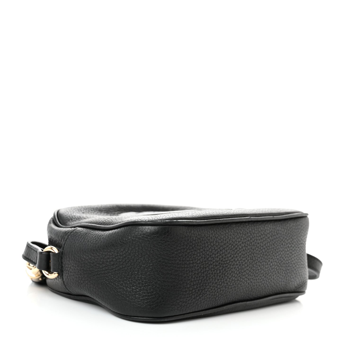 Pebbled Calfskin Small Soho Disco Bag Black