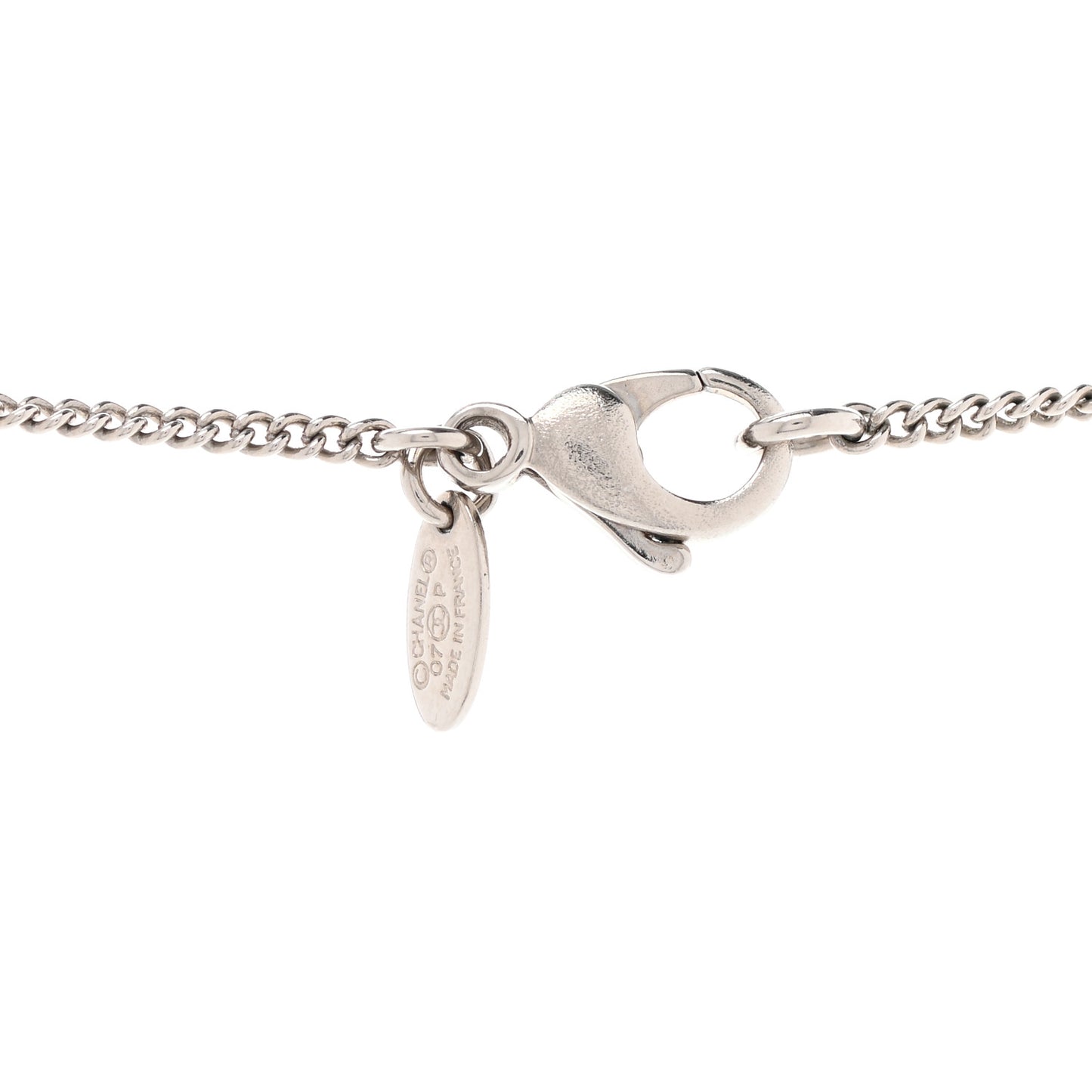 CC Medallion Pendant Necklace Silver
