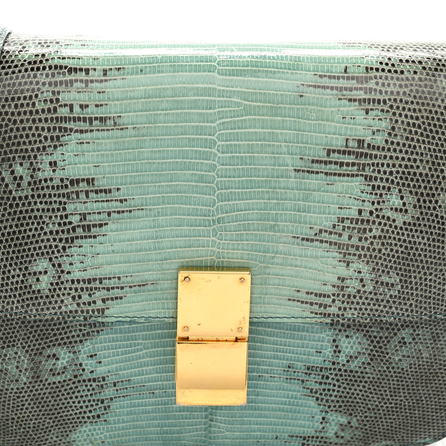 Lizard Medium Classic Box Flap Bag Antarctic