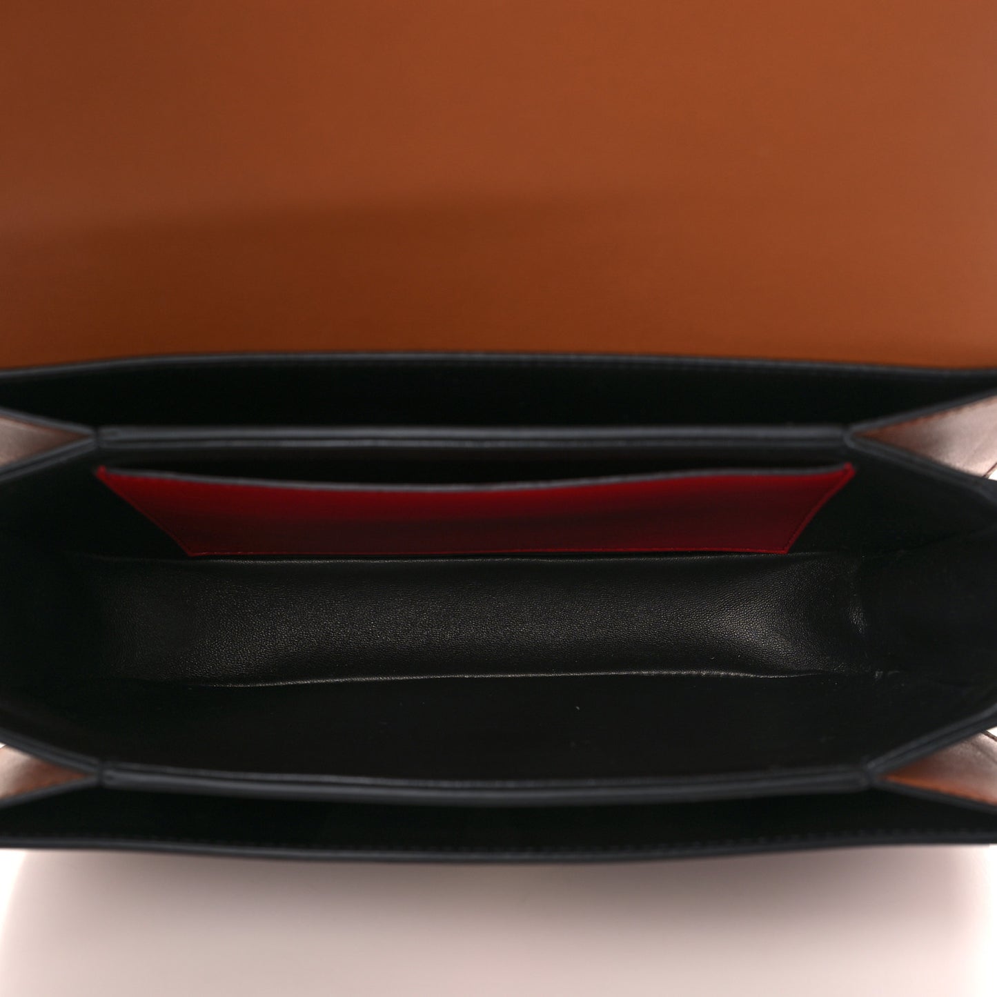Smooth Calfskin Supervee Shoulder Bag Saddle Brown