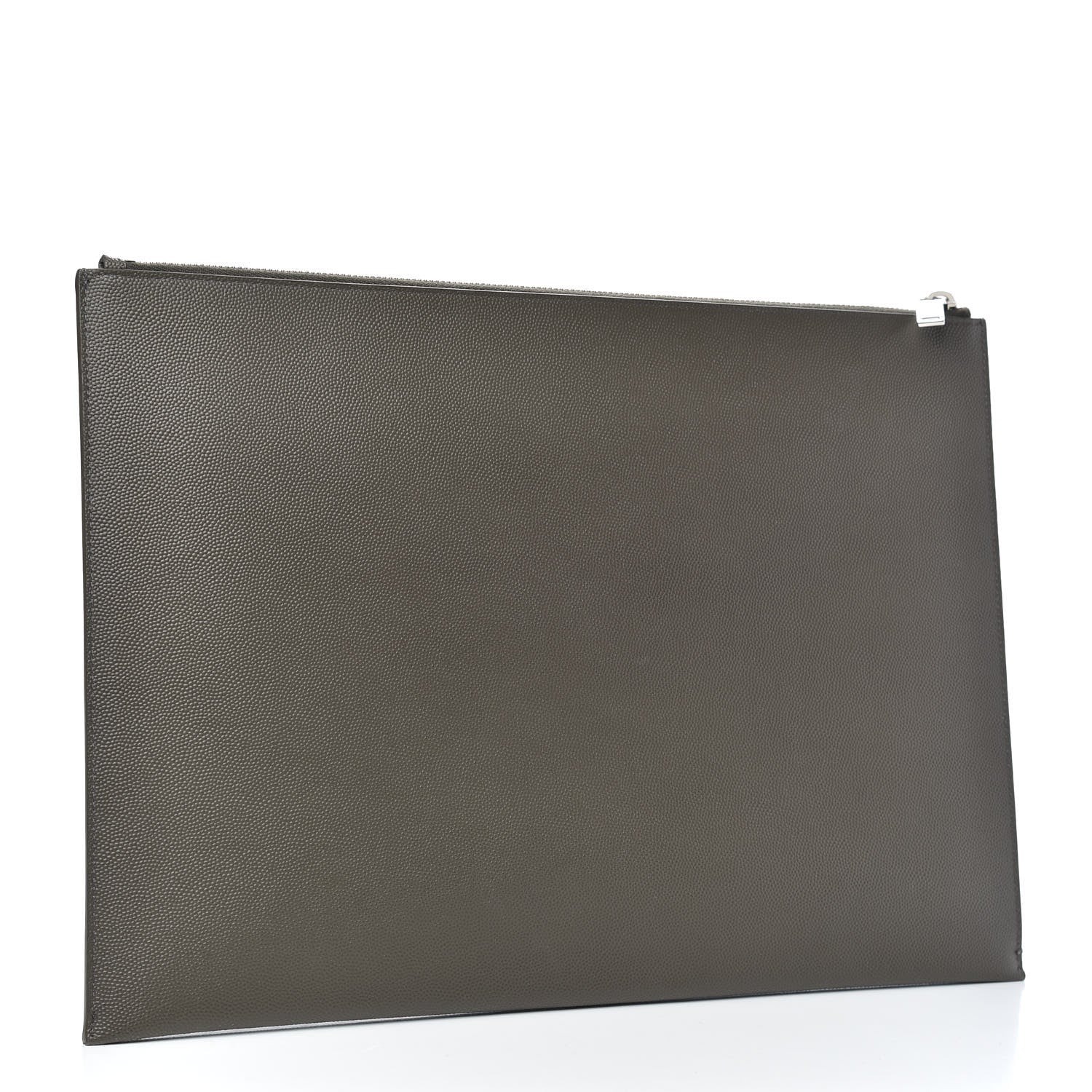 Saint Laurent Matte Grain De Poudre Zipped Document Holder Pebble 3 of 7