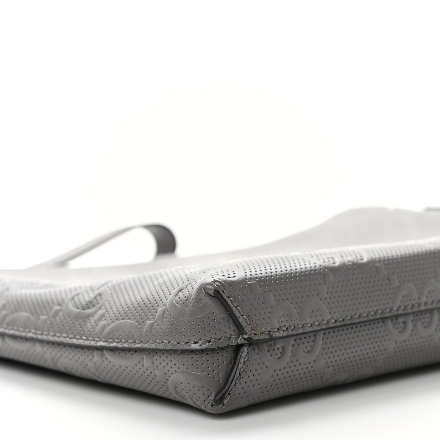 Calfskin GG Tennis Embossed Medium Wristlet Messenger Bag Gray