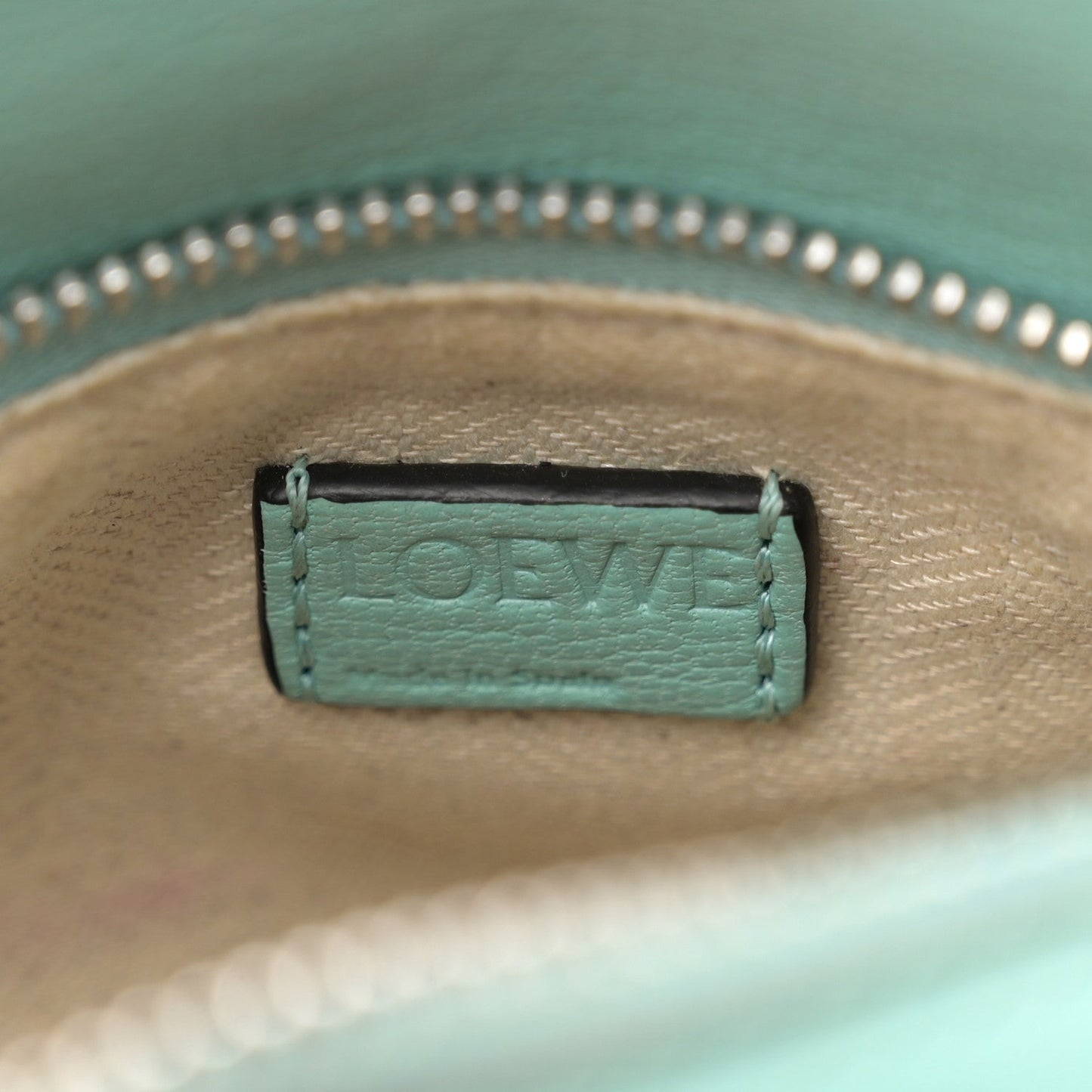 Goatskin Mini Puzzle Edge Bag Fresh Mint